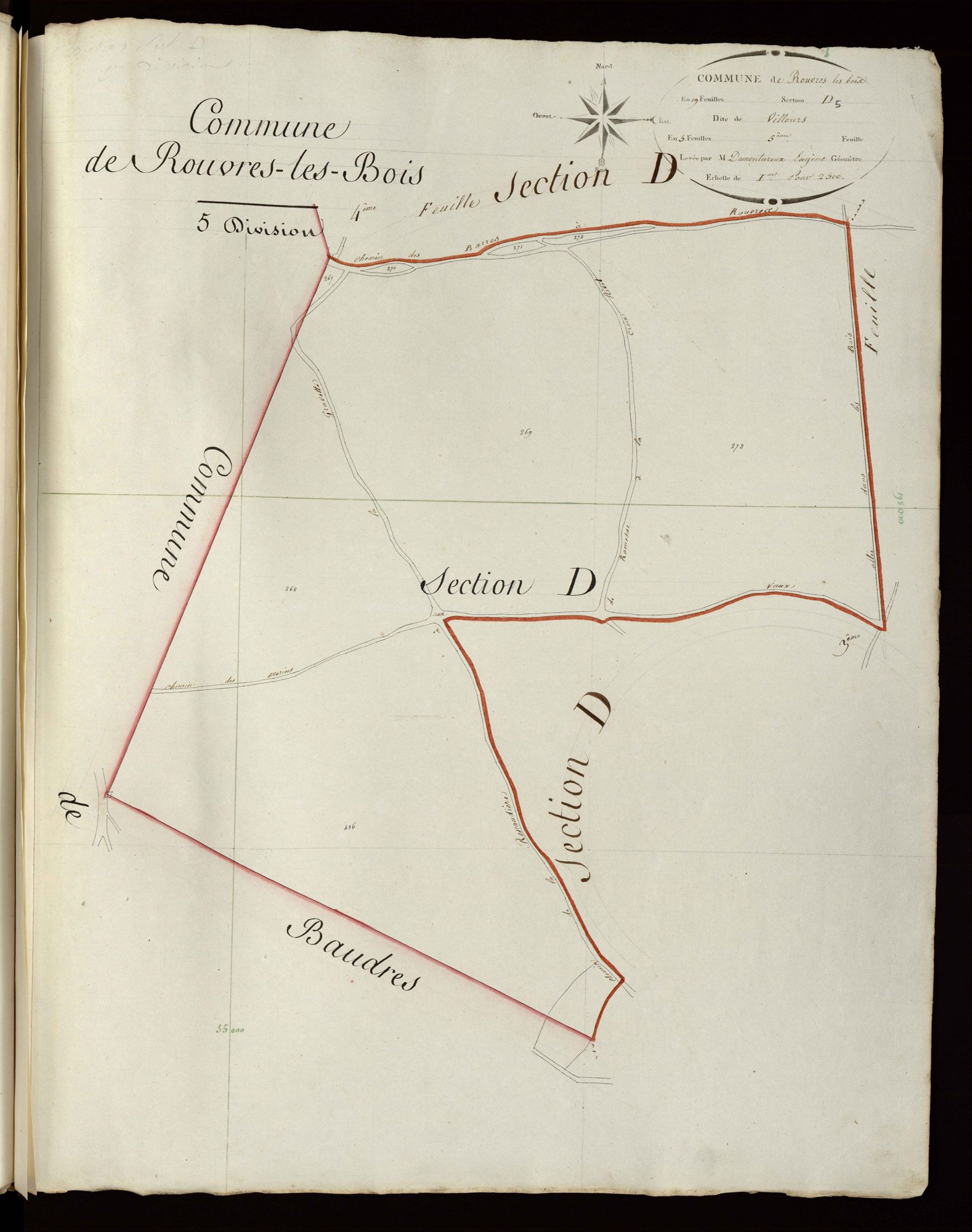Rouvres-les-Bois - Section D5, dite de Villours.