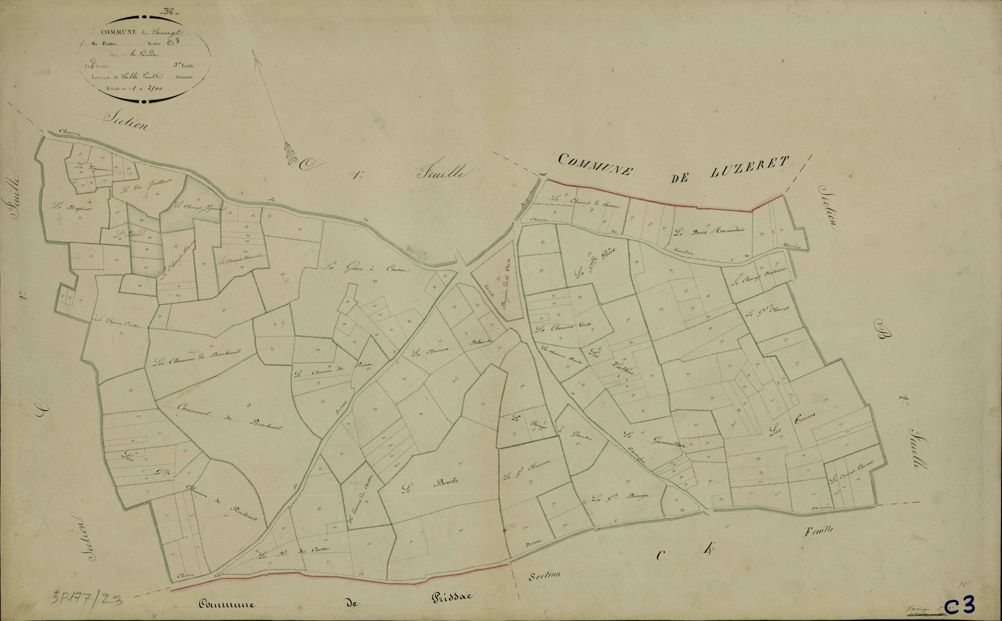 Sacierges-Saint-Martin - Section C3, dite de la Lande.