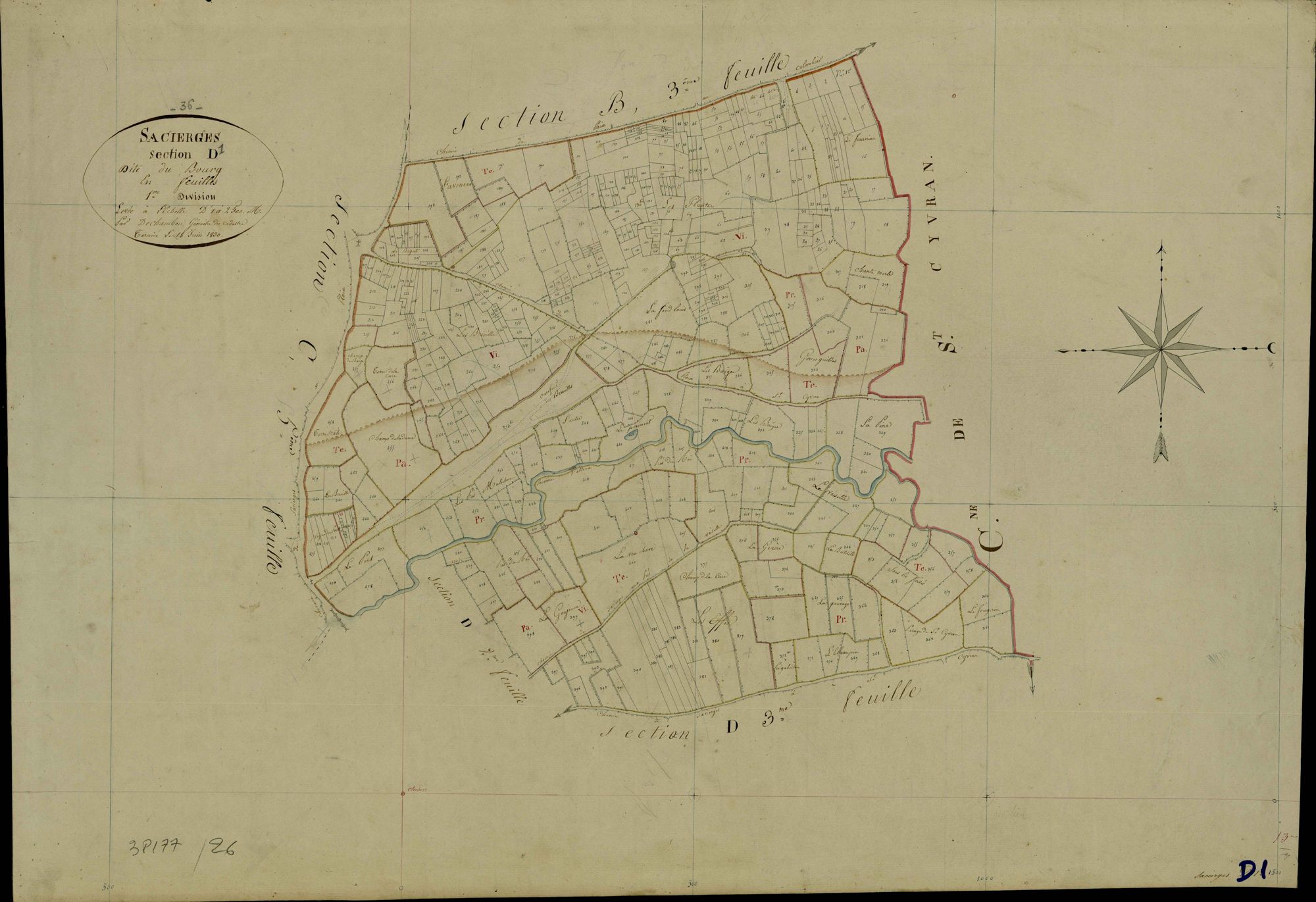 Sacierges-Saint-Martin - Section D1, dite du Bourg.