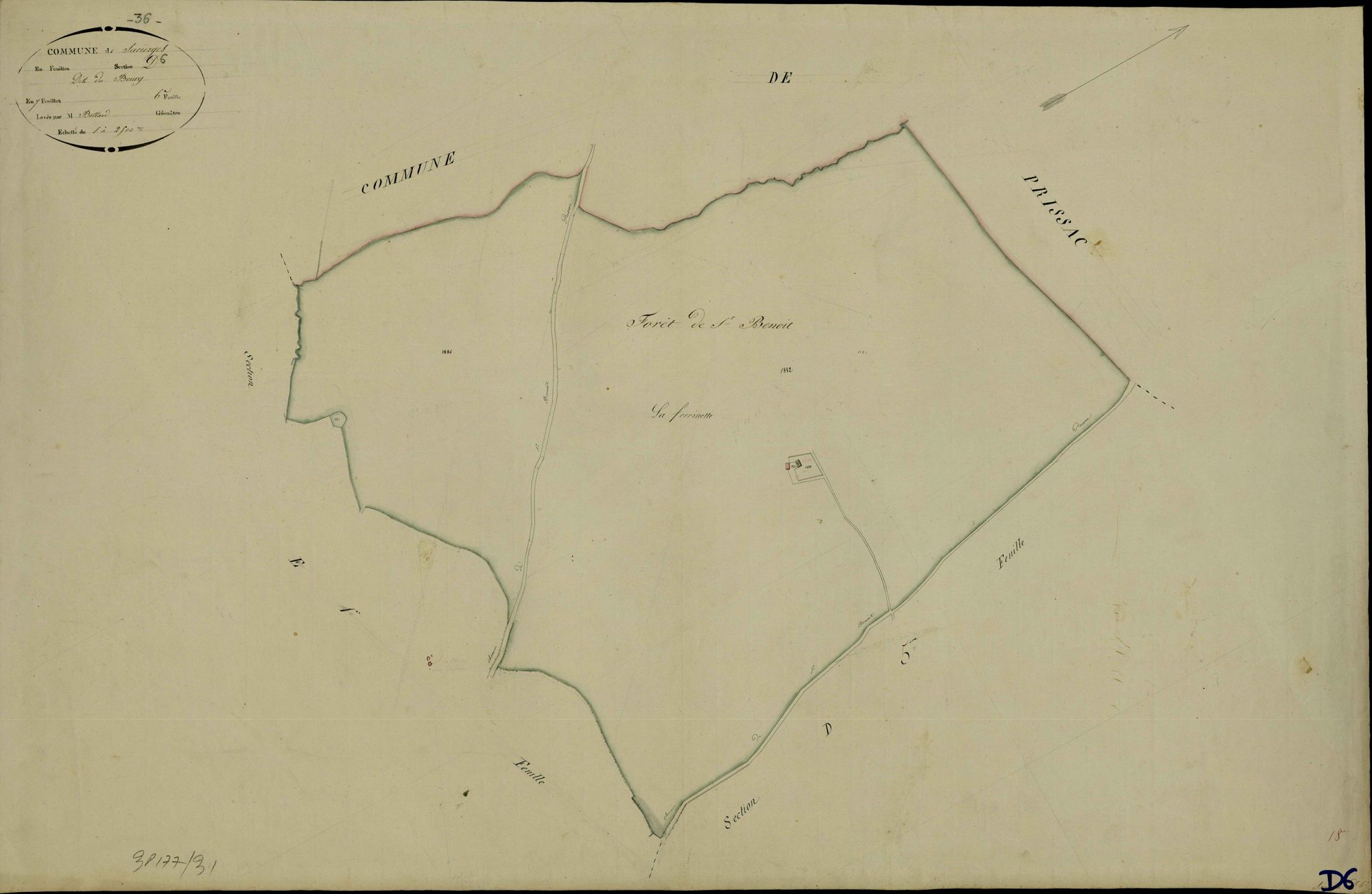 Sacierges-Saint-Martin - Section D6, dite du Bourg.
