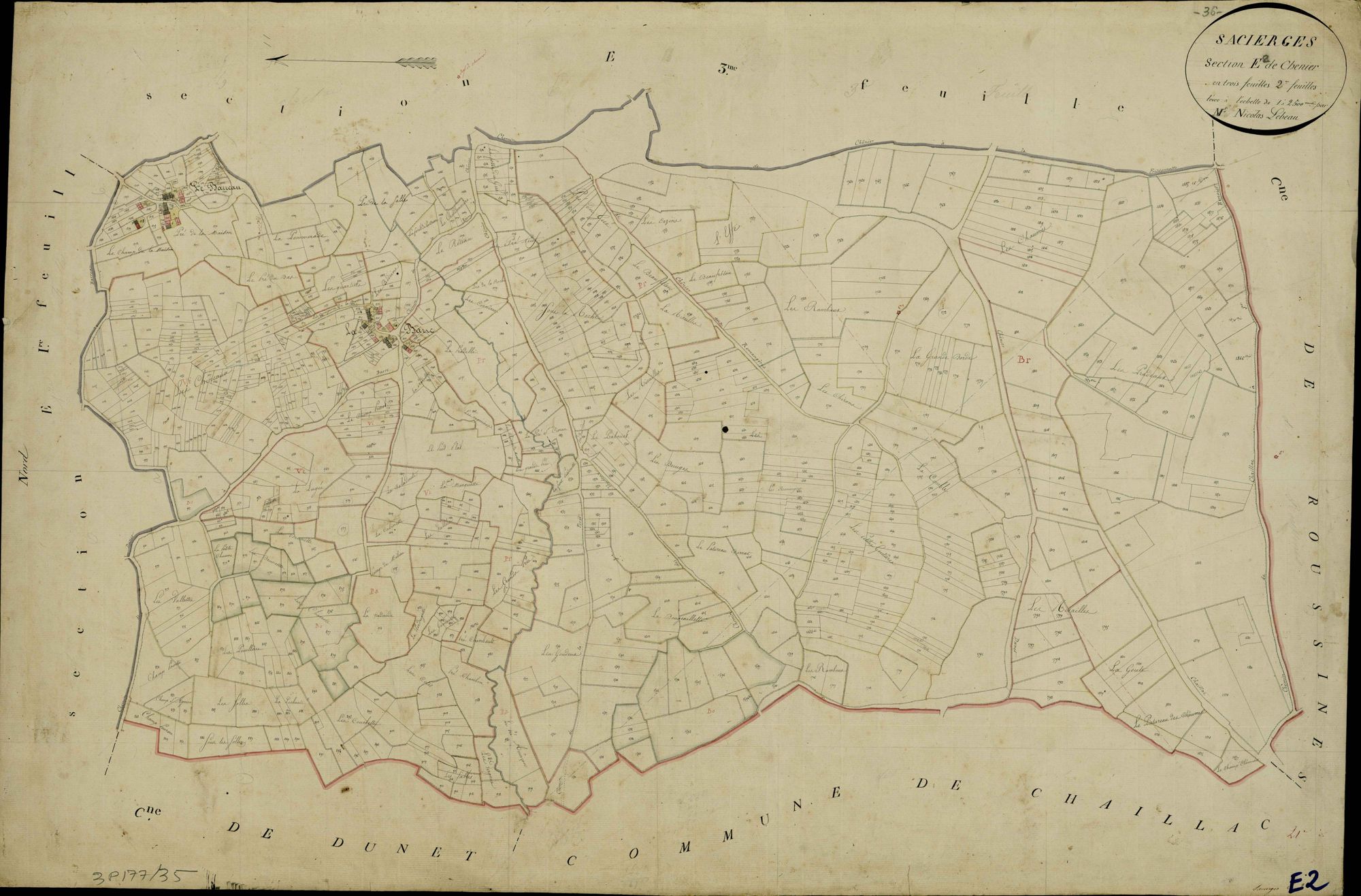 Sacierges-Saint-Martin - Section E2, dite de Chénier.