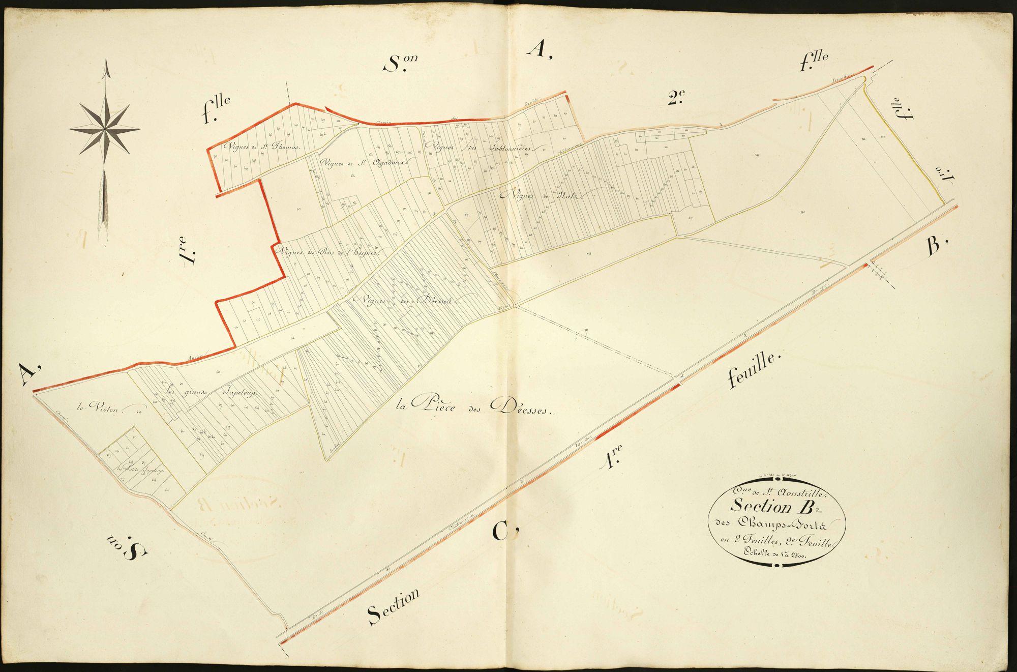 Saint-Aoustrille - Section B2, dite des Champs forts.