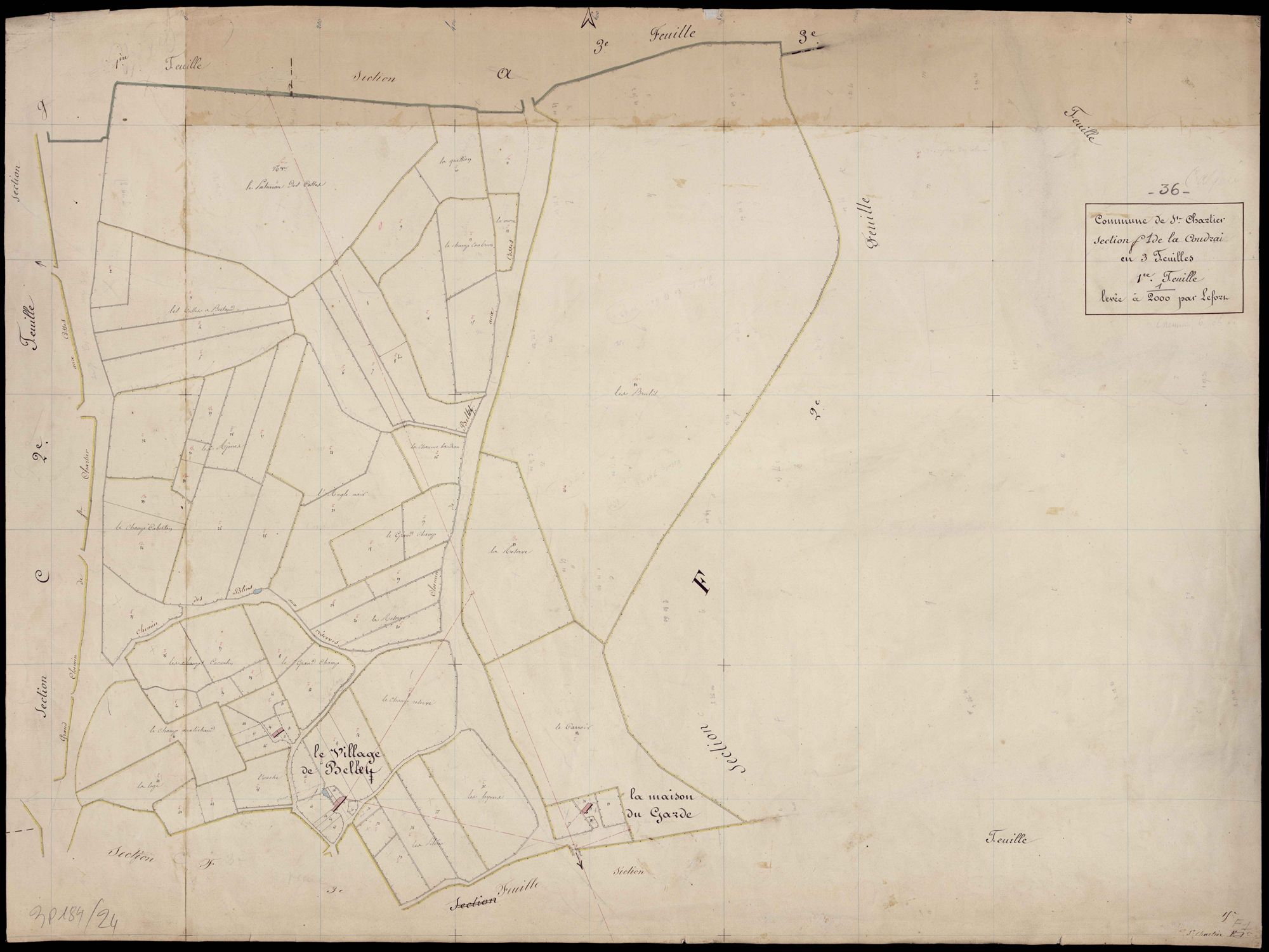 Saint-Chartier - Section F1, dite de la Coudrai.