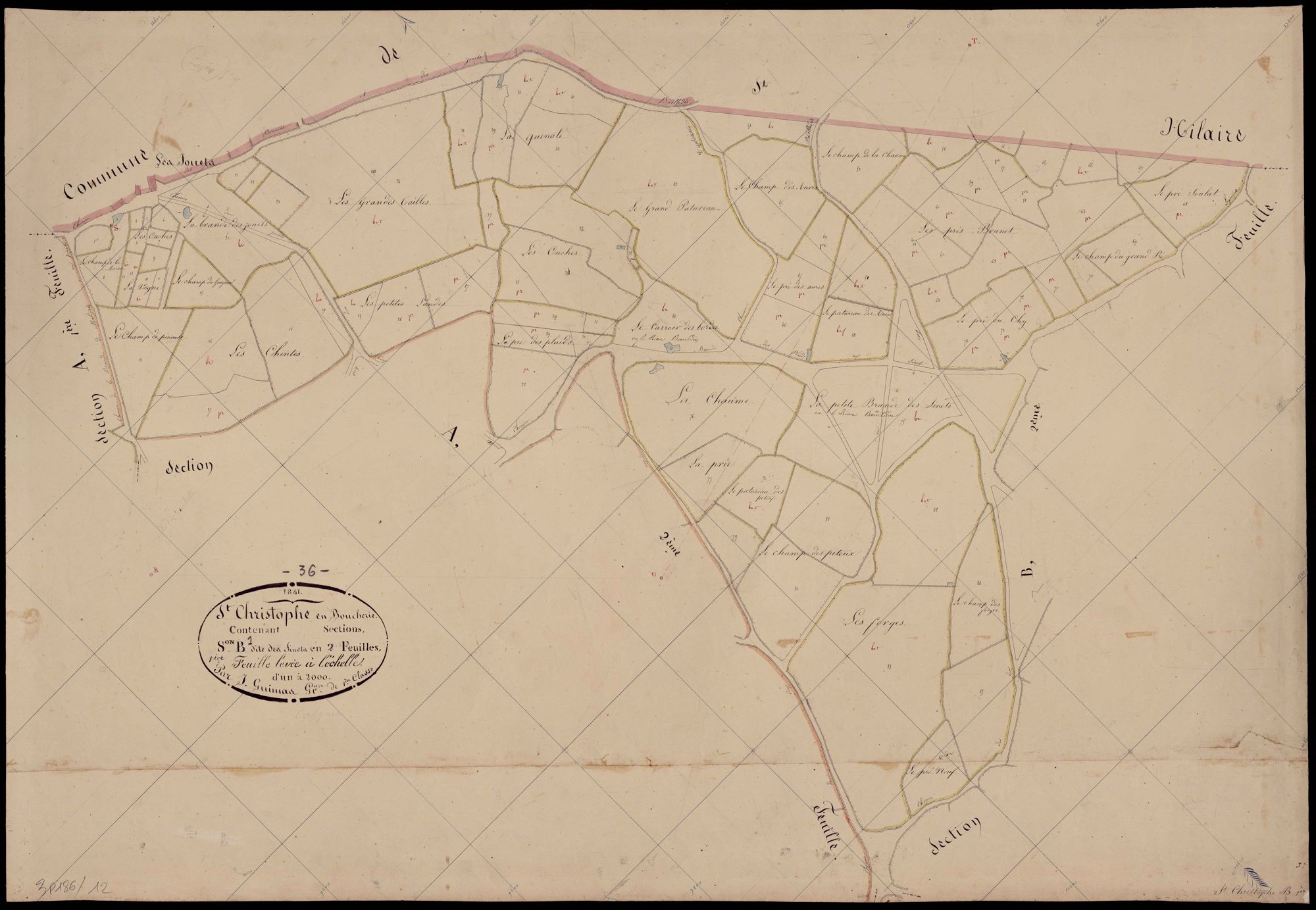 Saint-Christophe-en-Boucherie - Section B1, dite des Sinets.