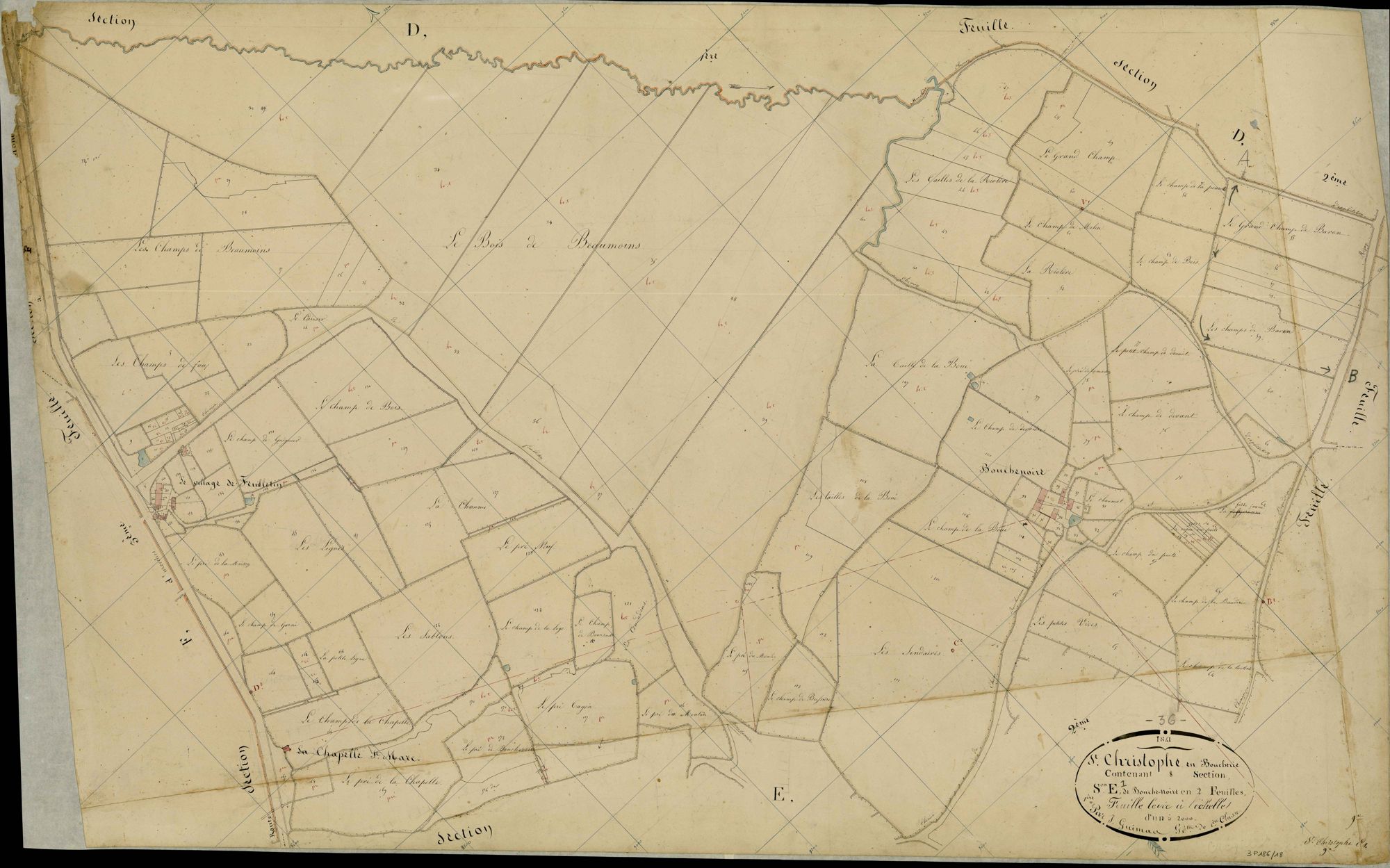 Saint-Christophe-en-Boucherie - Section E1, dite de Bouchenoire.