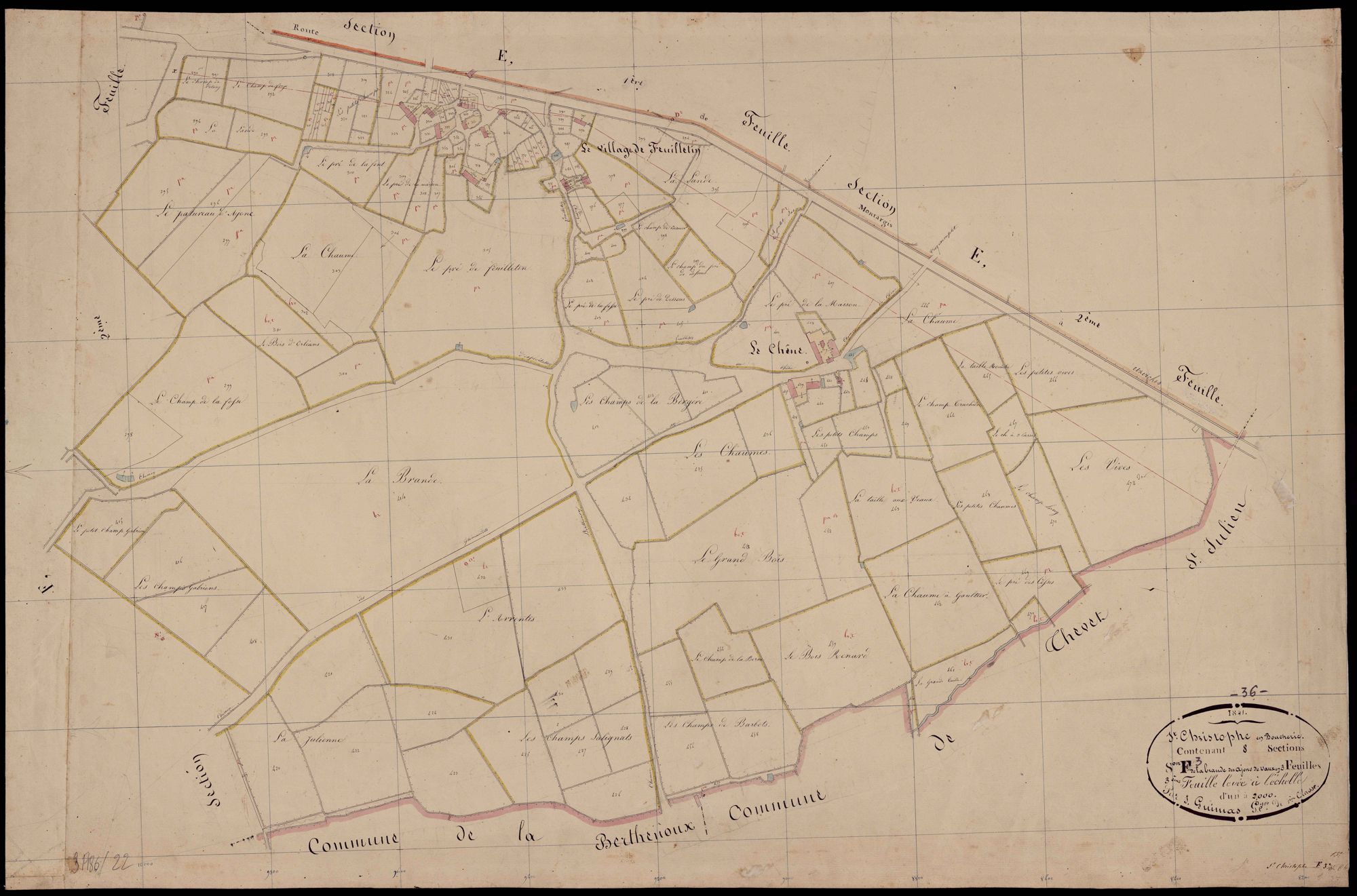 Saint-Christophe-en-Boucherie - Section F3, dite De La Brande des Ajons de Vaux.