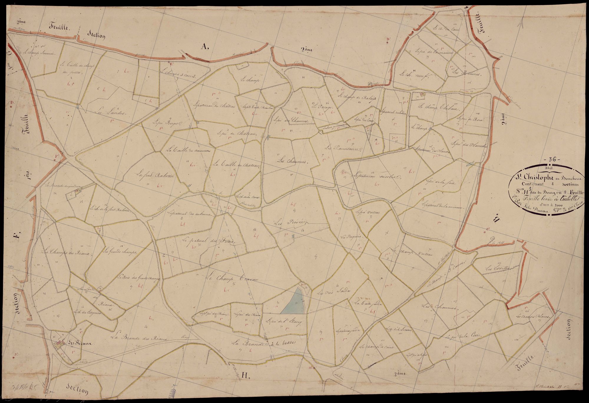 Saint-Christophe-en-Boucherie - Section H1, dite du Bourg.