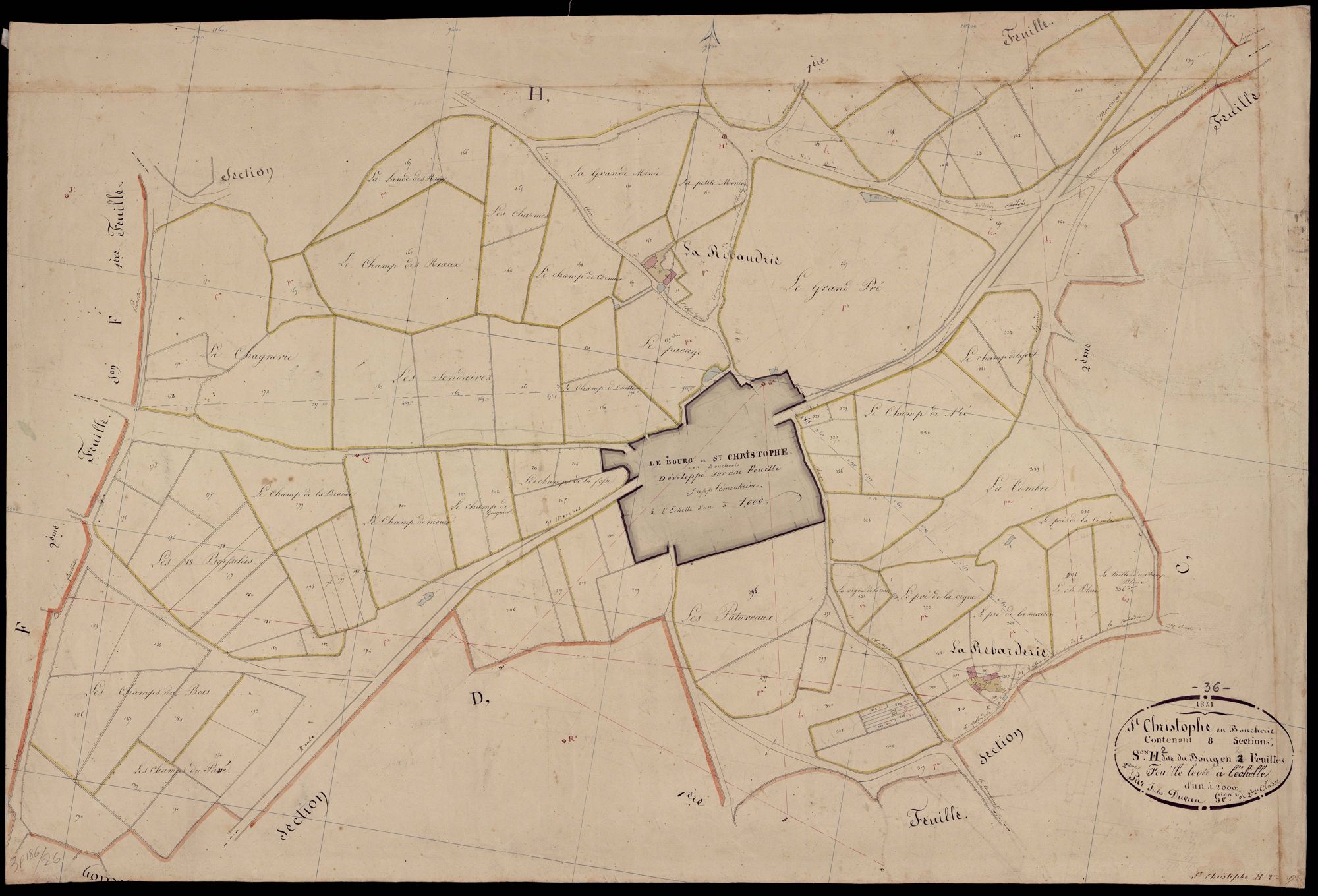Saint-Christophe-en-Boucherie - Section H2, dite du Bourg.