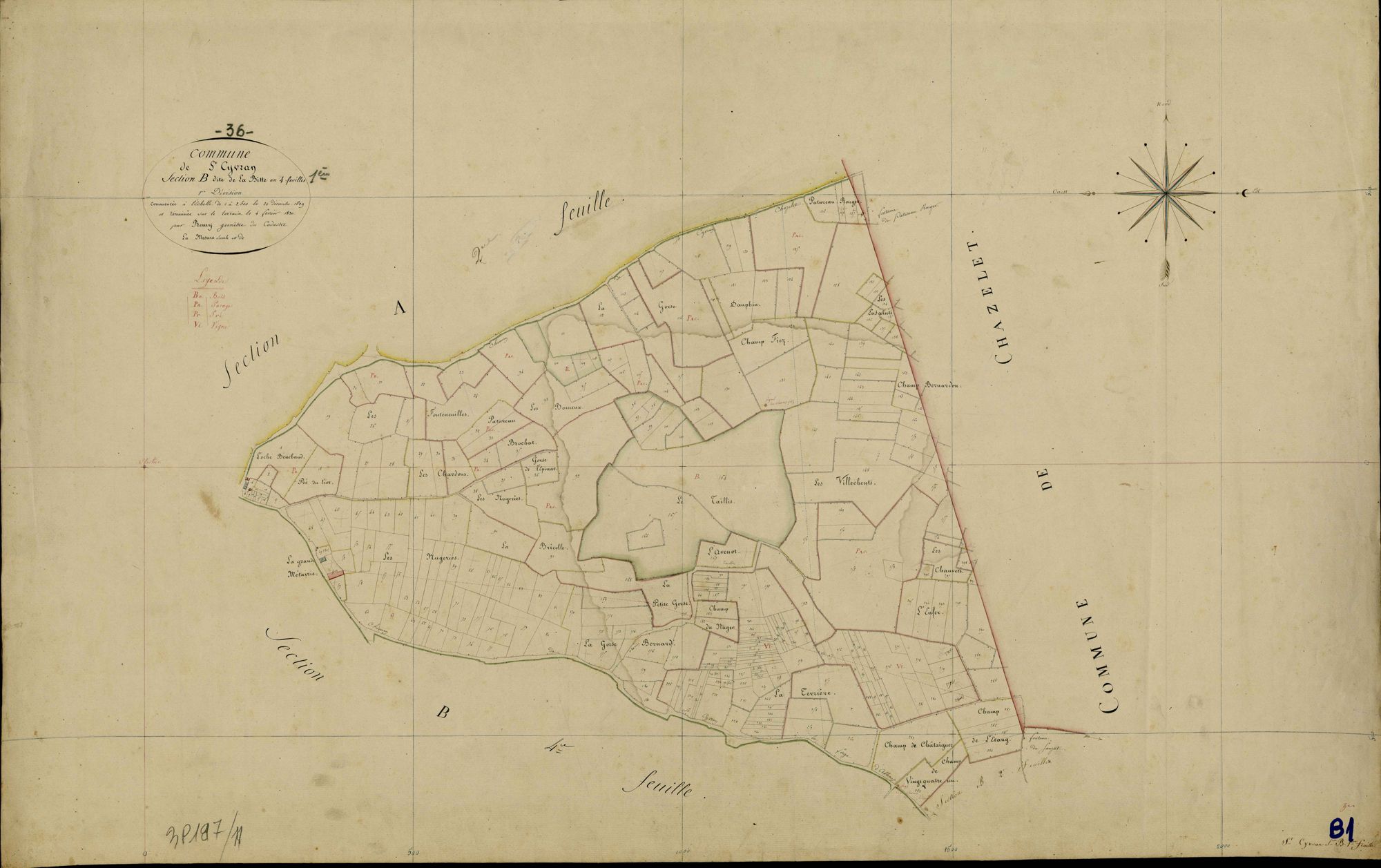 Saint-Civran - Section B1, dite de la Bitte.