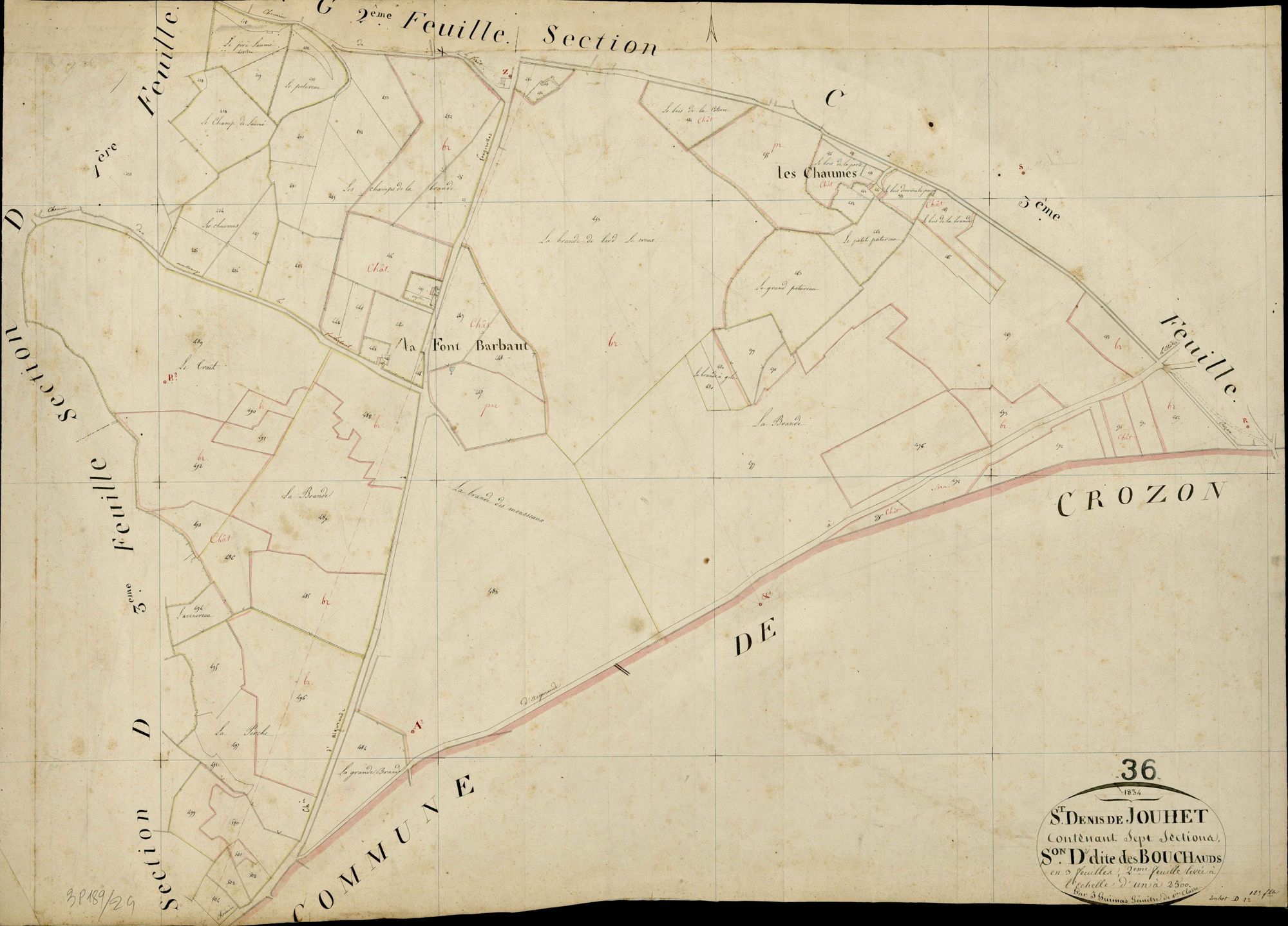 Saint-Denis-de-Jouhet - Section D2, dite des Bouchauds.