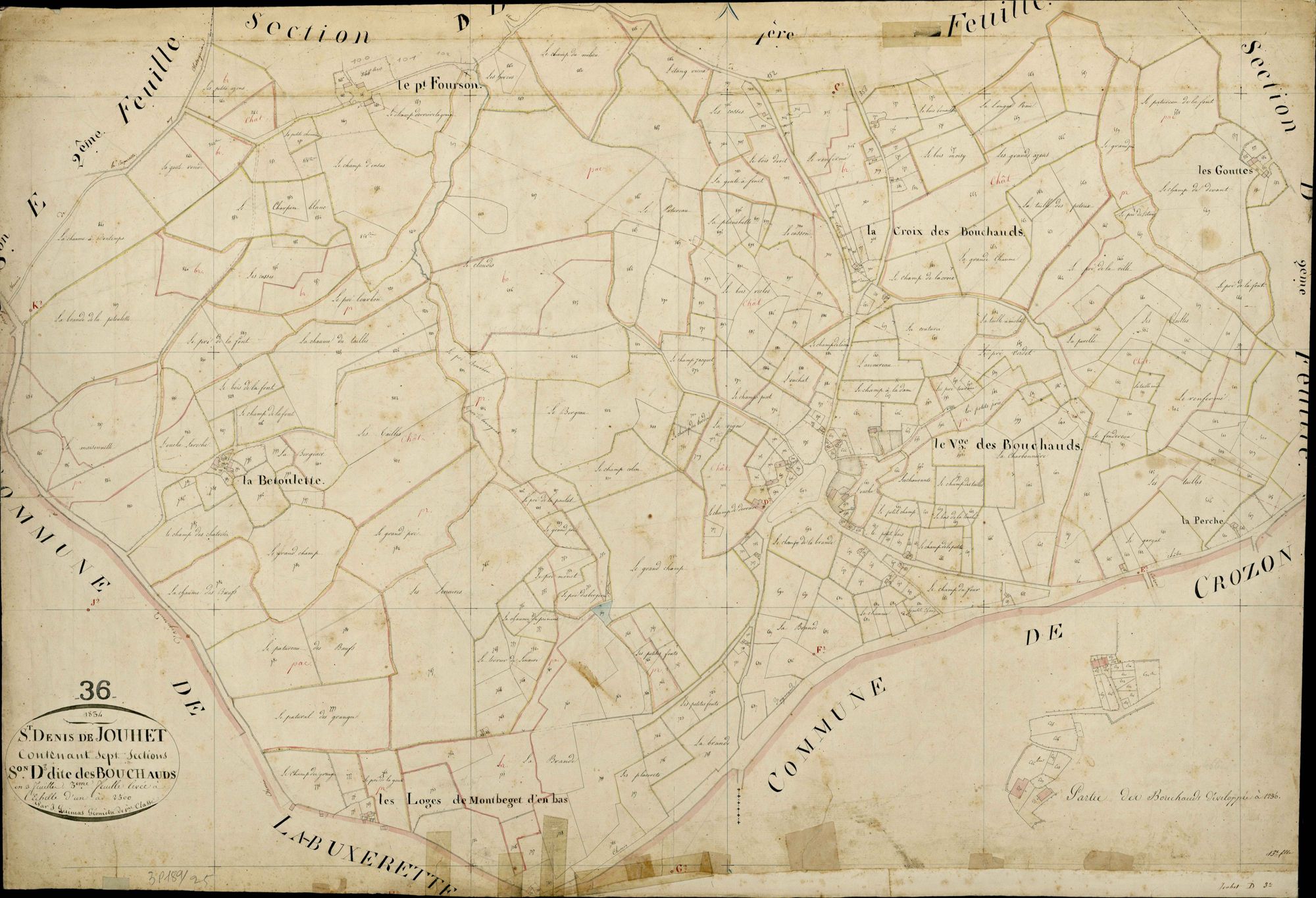 Saint-Denis-de-Jouhet - Section D3, dite des Bouchauds.