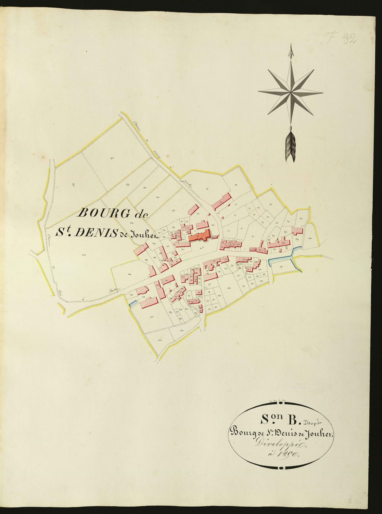 Saint-Denis-de-Jouhet - Section B2, développement (bourg de Saint-Denis-de-Jouhet).