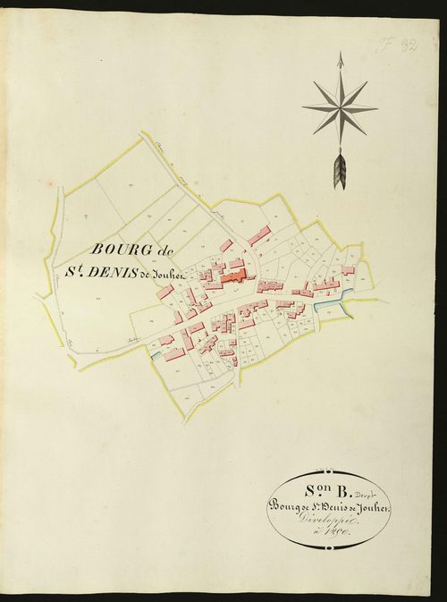 Saint-Denis-de-Jouhet - Section B2, développement (bourg de Saint-Denis-de-Jouhet).