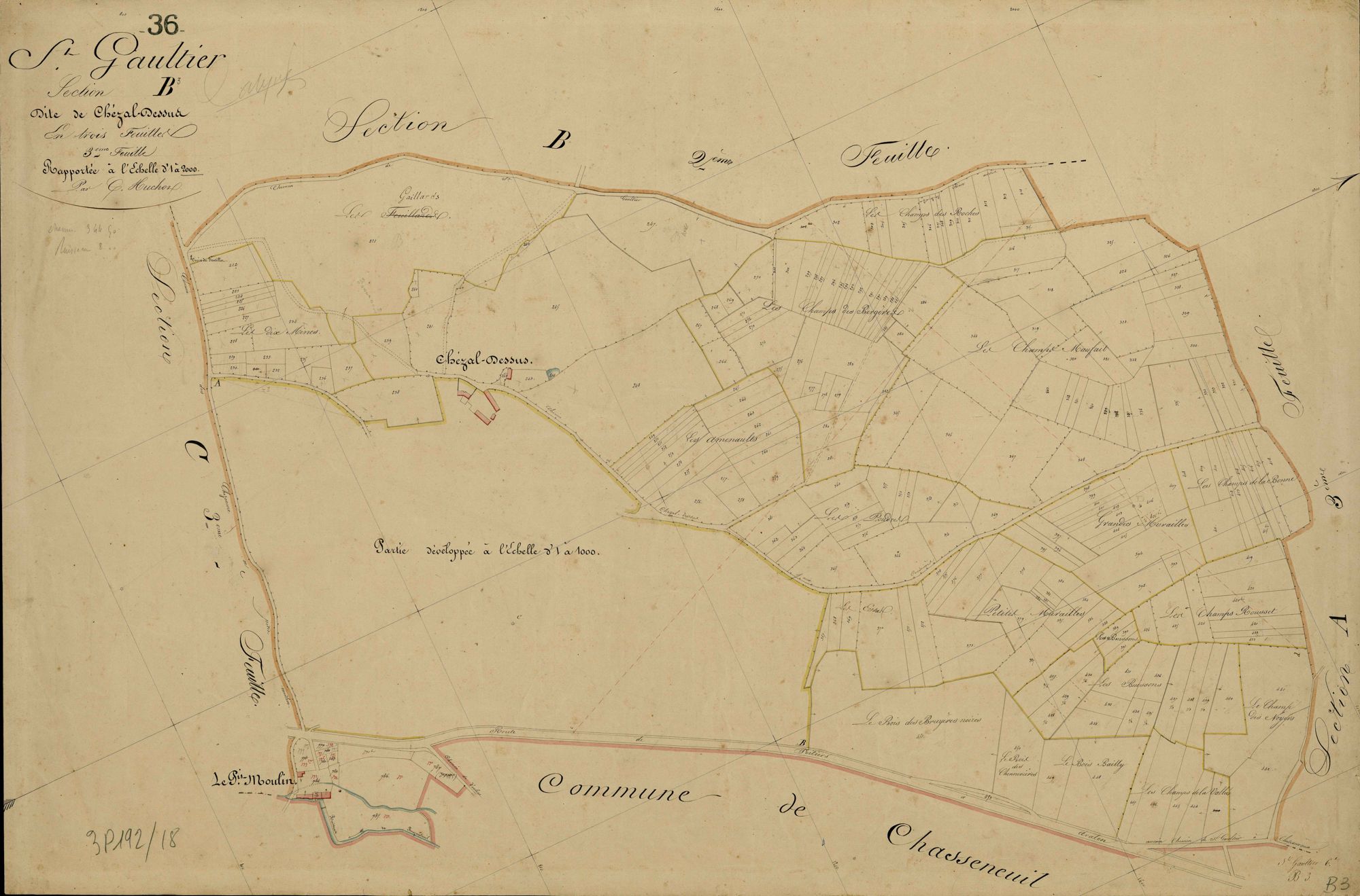 Saint-Gaultier - Section B3, dite de Chezal dessus.