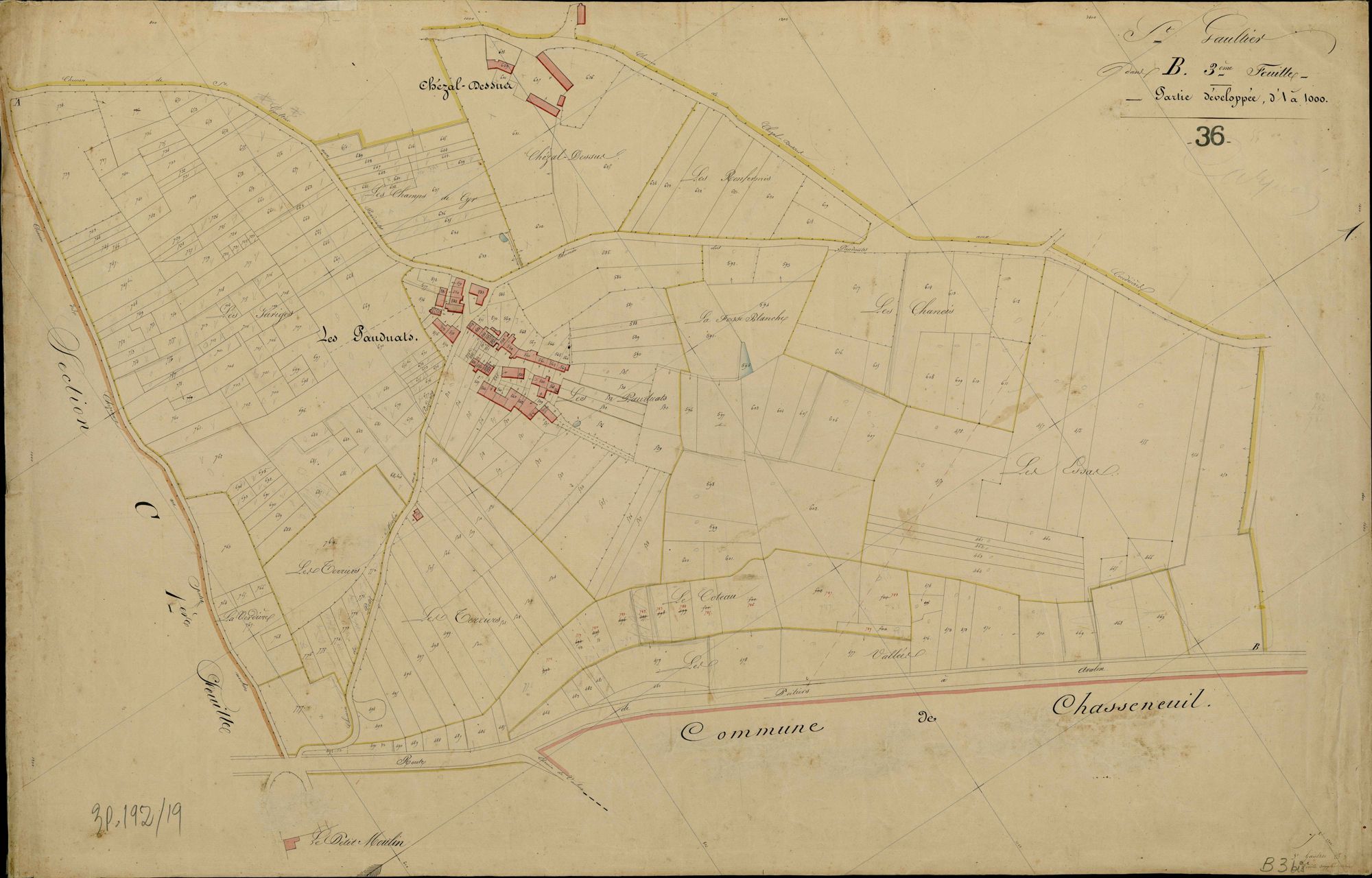 Saint-Gaultier - Section B3, développement, .