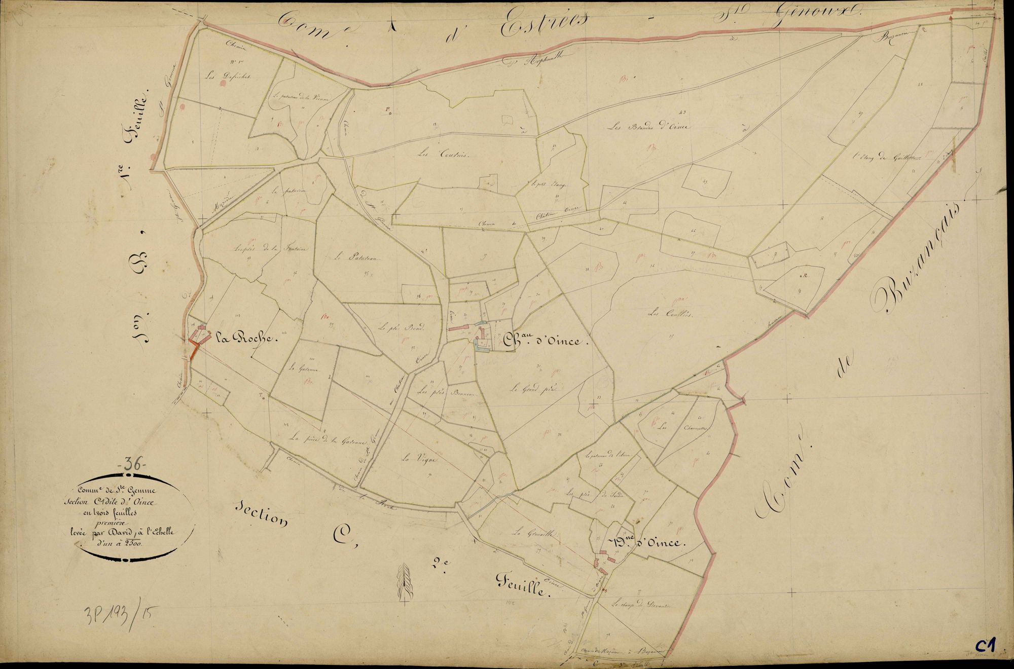 Sainte-Gemme - Section C1, dite d' Oince.