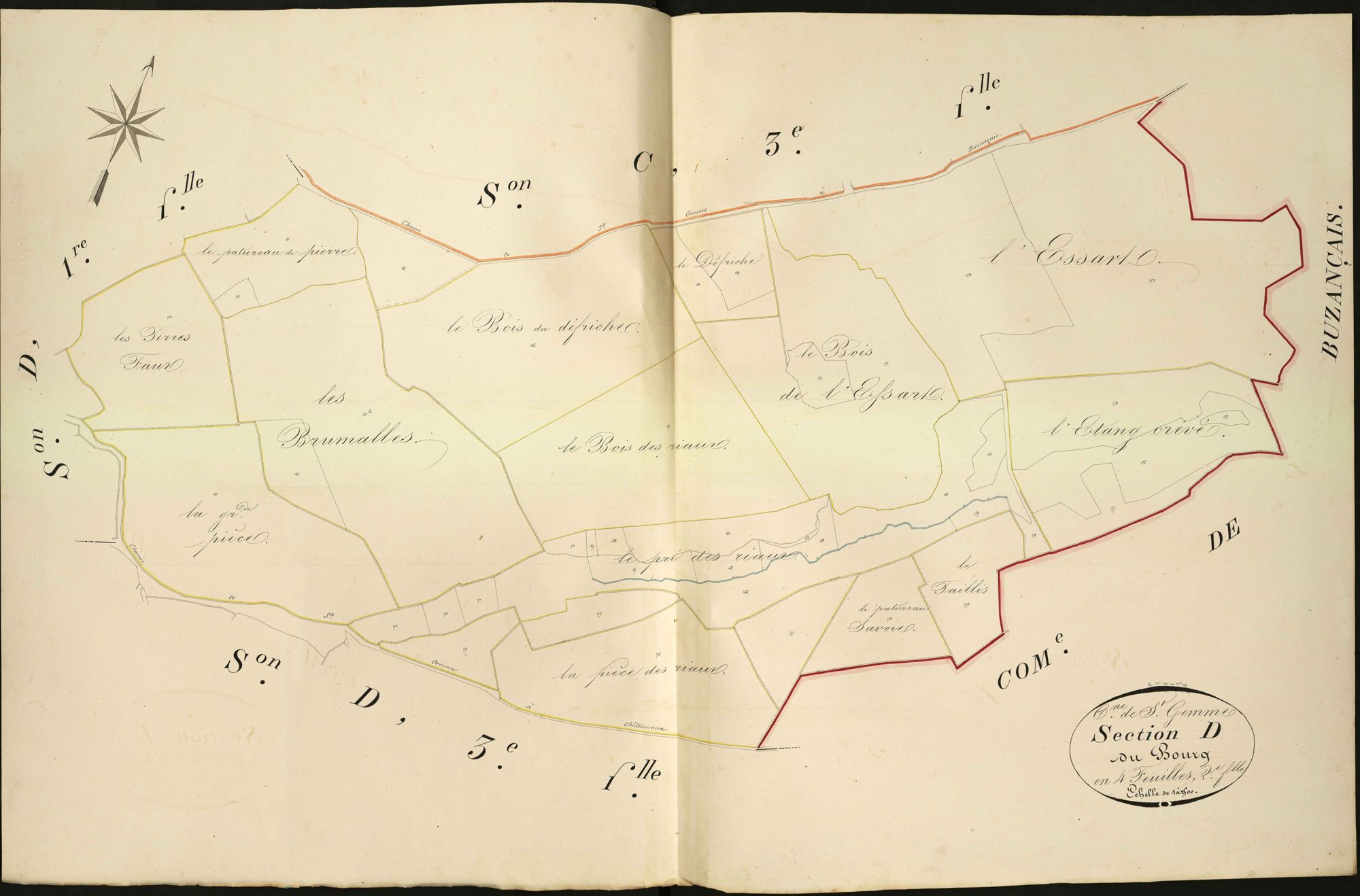 Sainte-Gemme - Section D2, dite du Bourg.