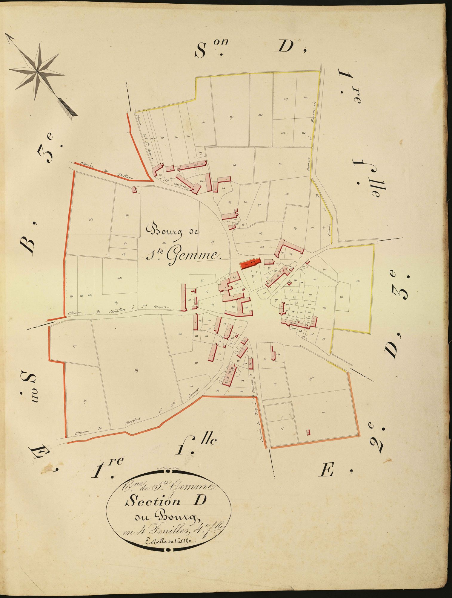 Sainte-Gemme - Section D4, dite du Bourg.