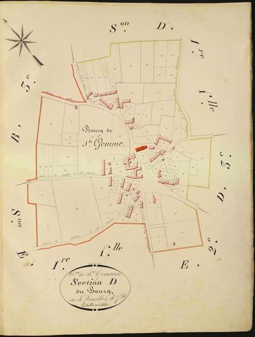 Sainte-Gemme - Section D4, dite du Bourg.