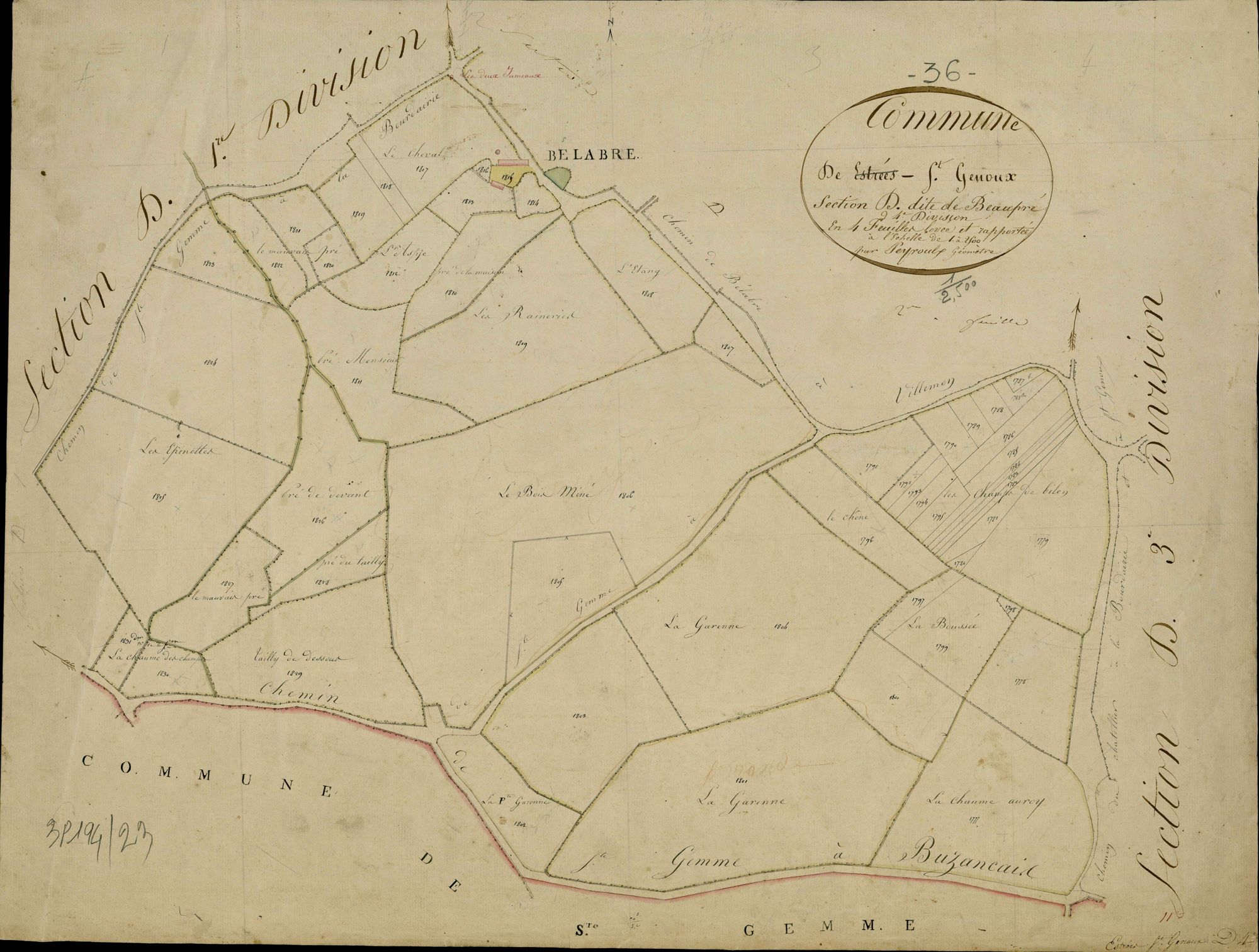 Saint-Genou - Section D4, dite de Beaupré.