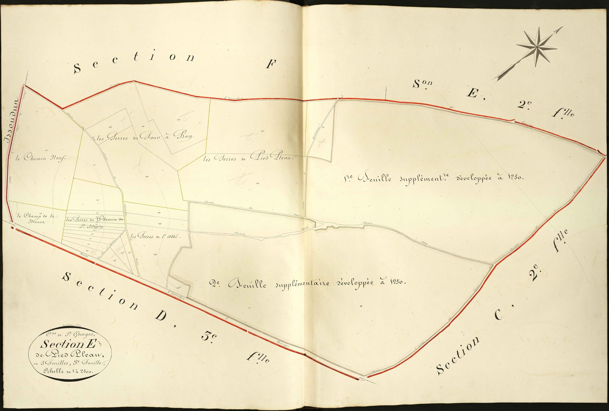 Saint-Georges-sur-Arnon - Section E3, dite de Pied Pleau.