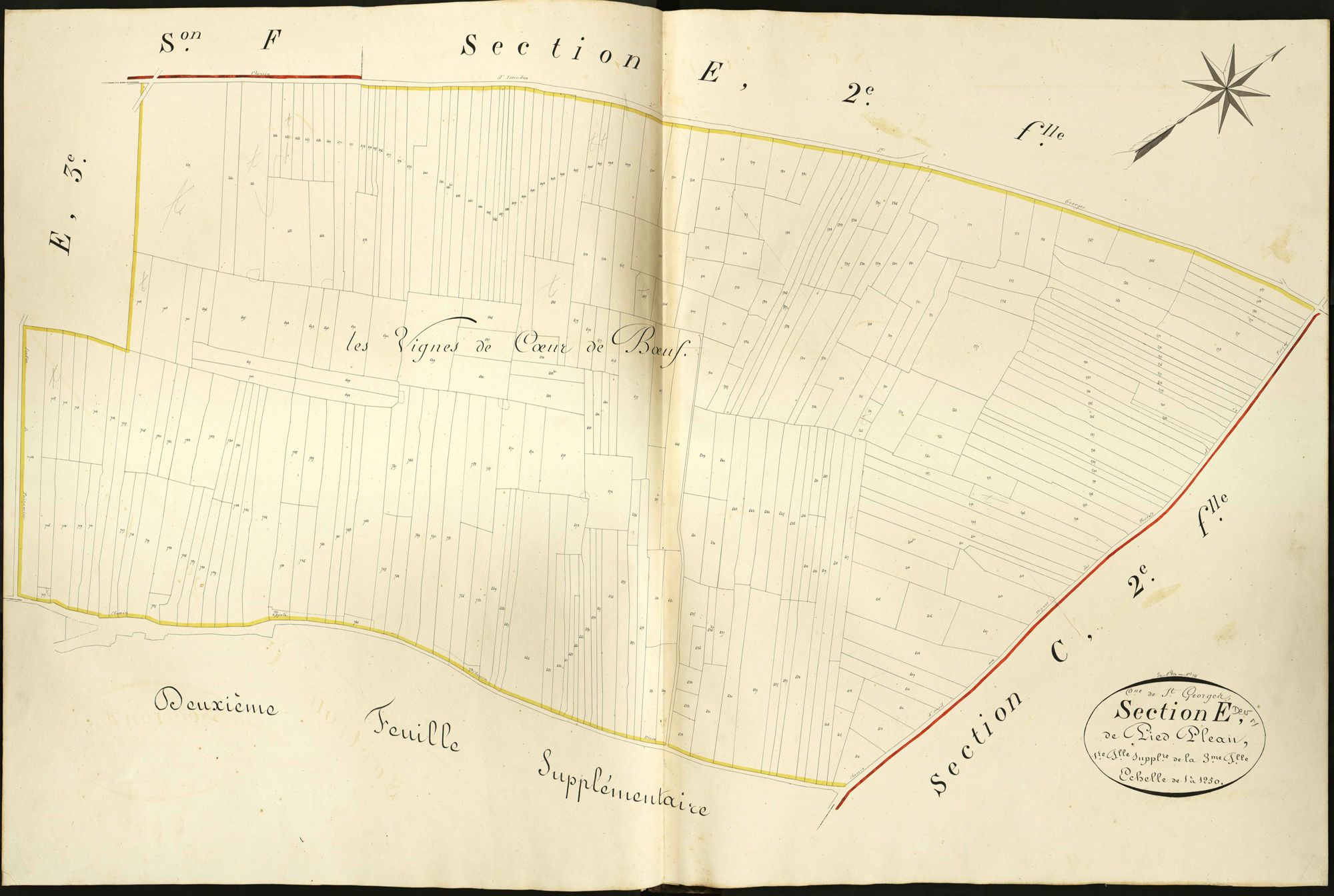 Saint-Georges-sur-Arnon - Section E3, dite de Pied Pleau, première feuille supplémentaire.