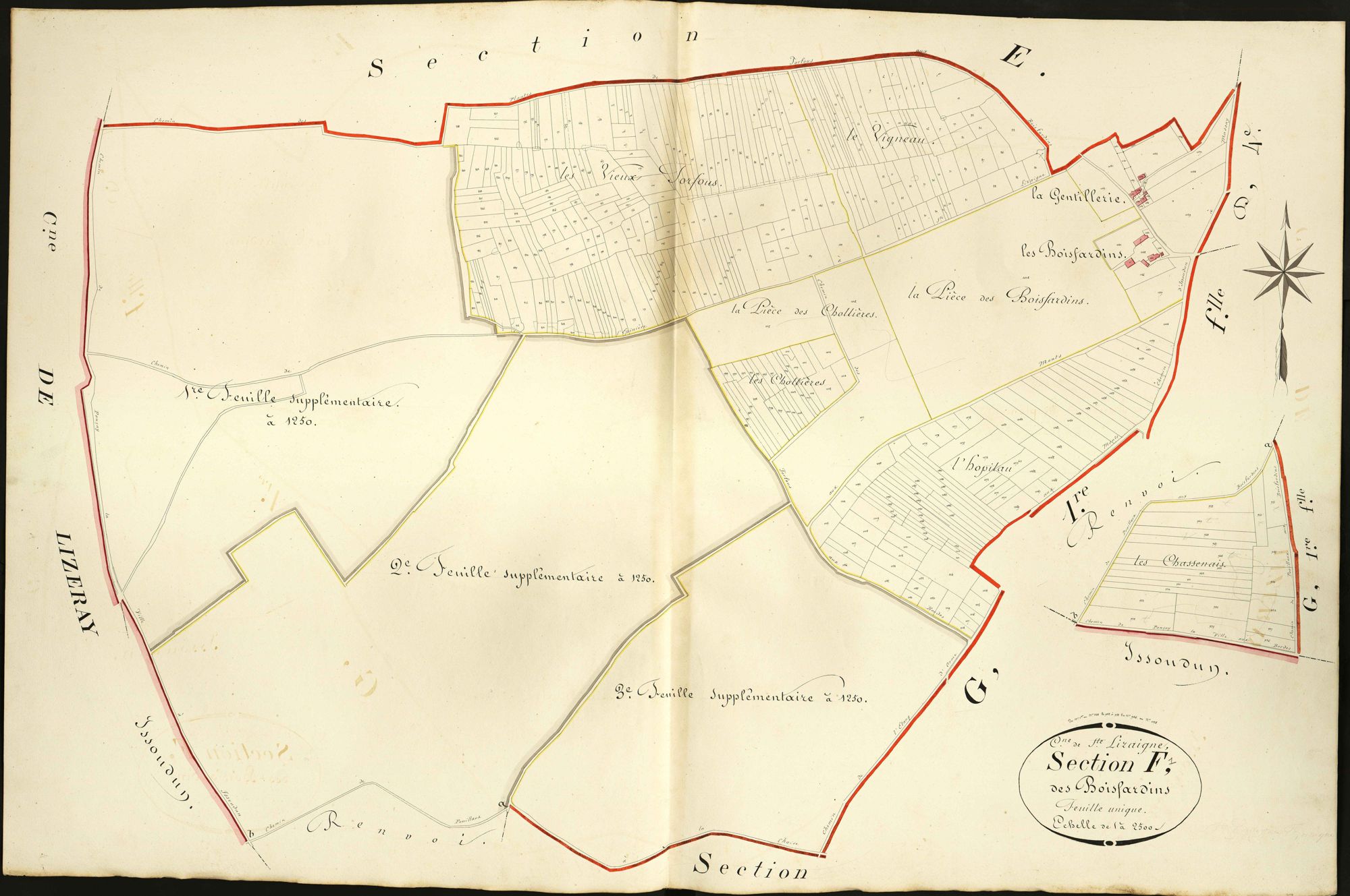 Sainte-Lizaigne - Section F, dite des Boisfardins.