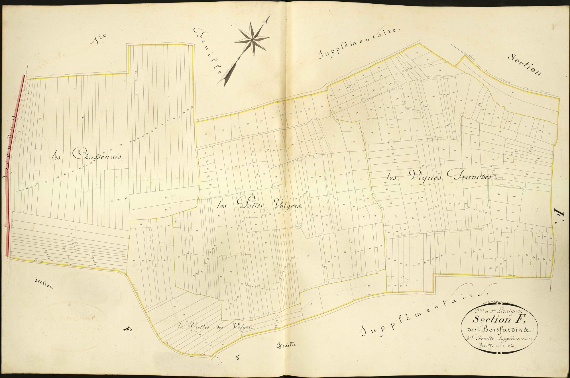 Sainte-Lizaigne - Section F, dite Des Boisfardins, deuxième feuille supplémentaire.