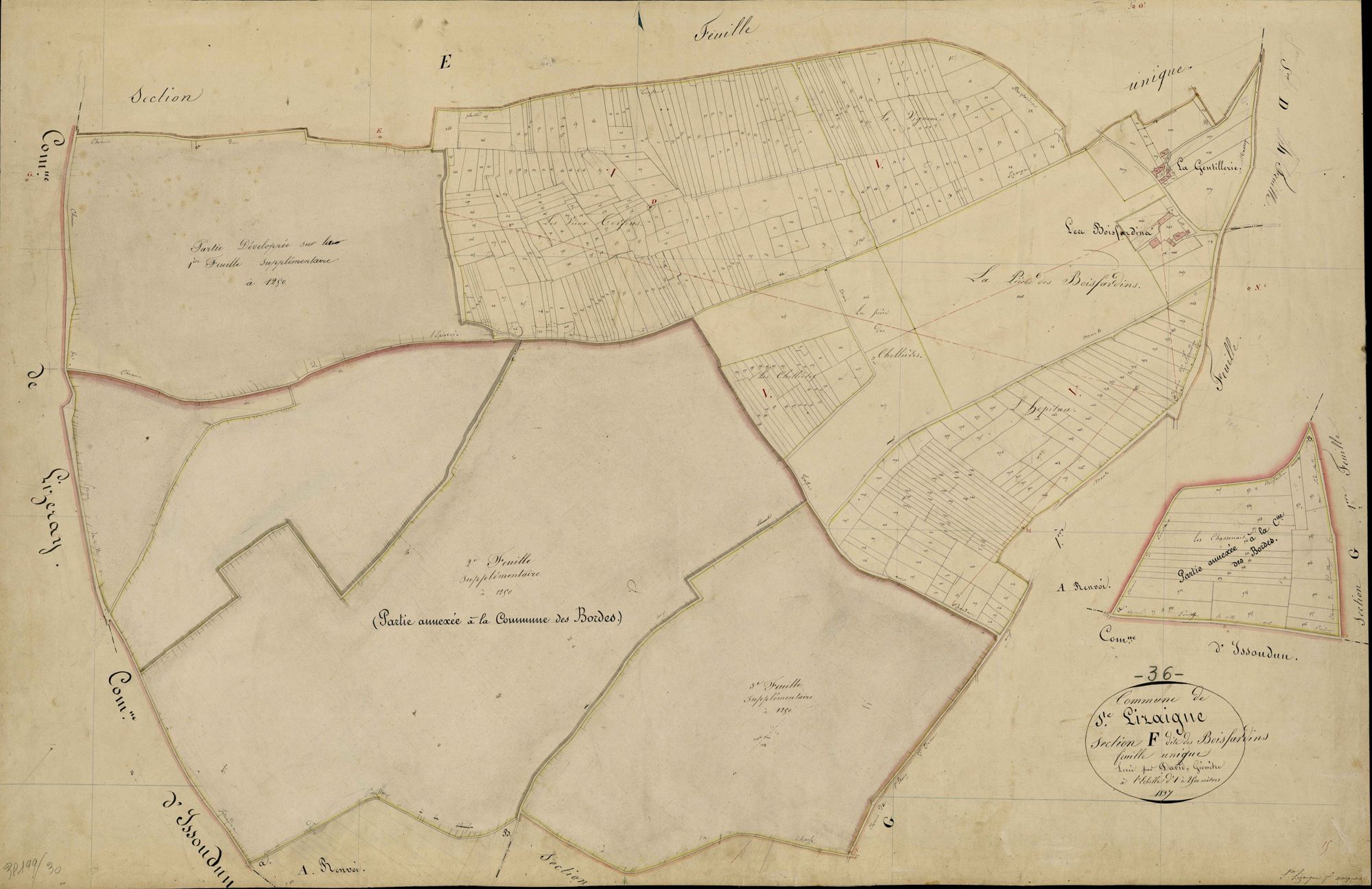 Sainte-Lizaigne - Section F, dite des Boisfardins.