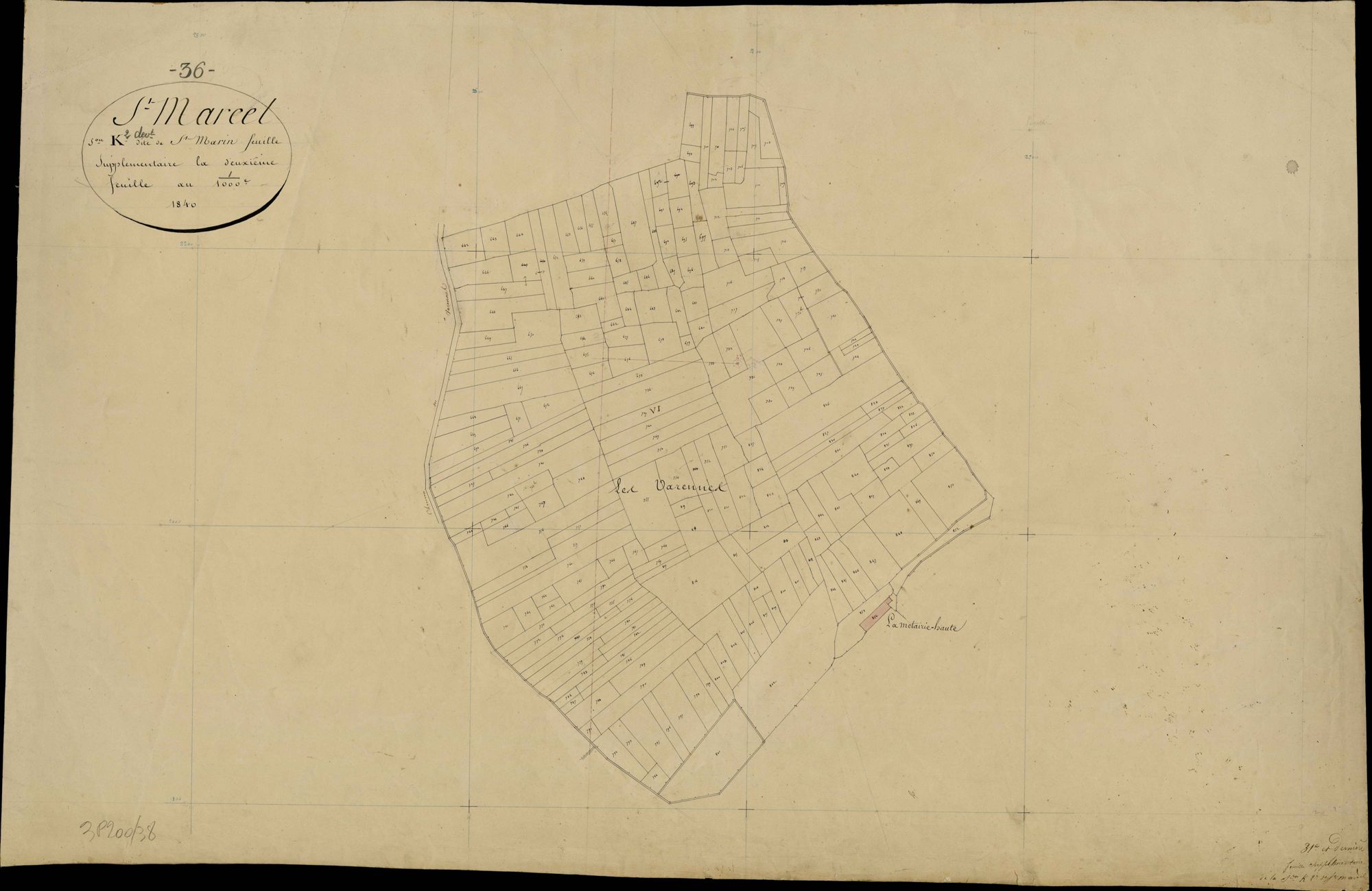Saint-Marcel - Section K2, feuille supplémentaire.