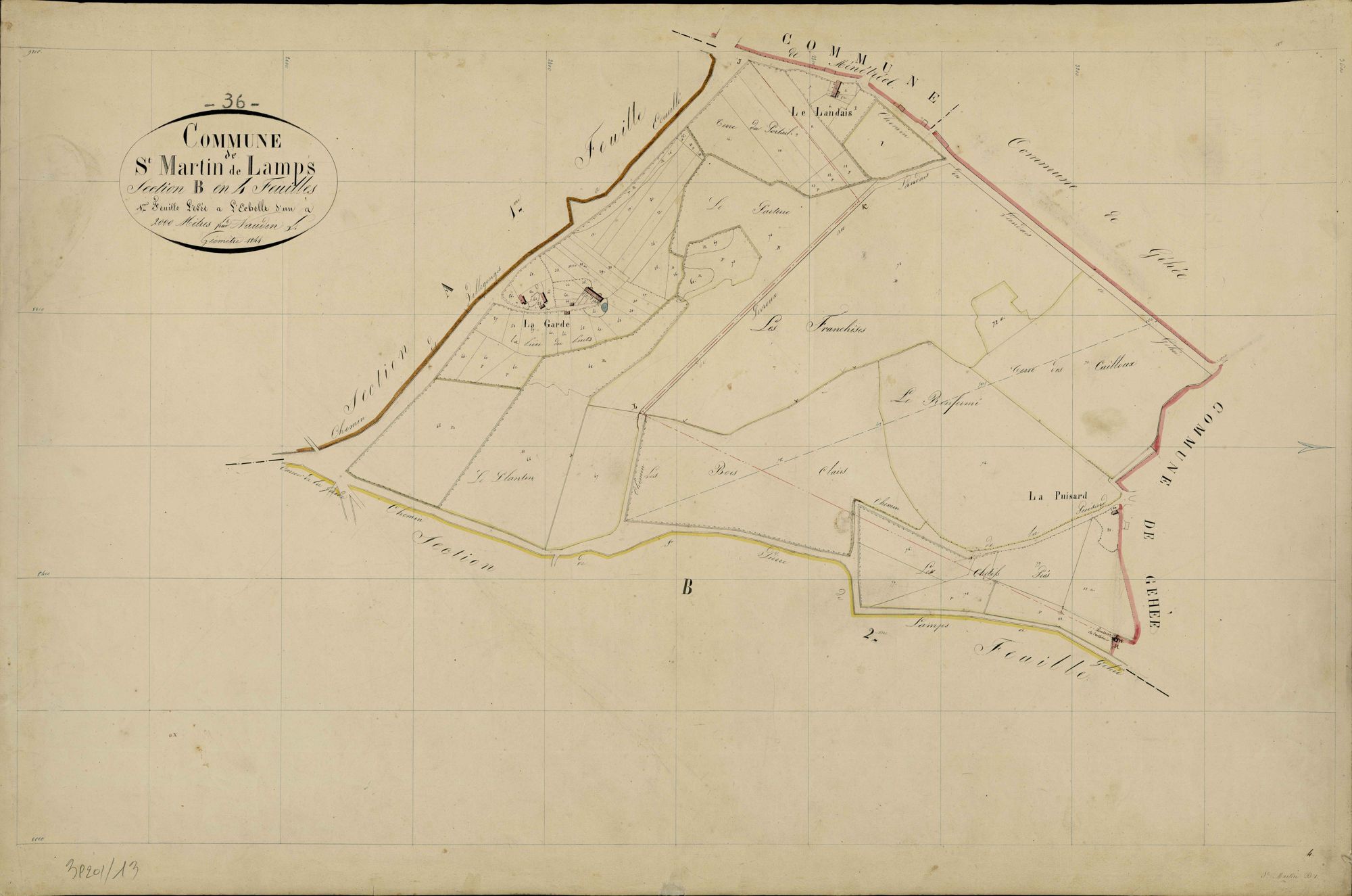 Saint-Martin-de-Lamps - Section B1, dite du Bourg.