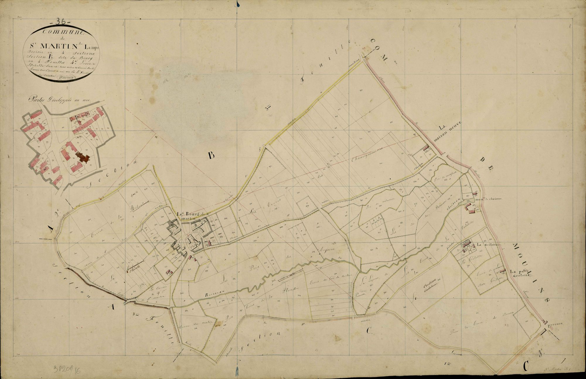 Saint-Martin-de-Lamps - Section B4, dite du Bourg.