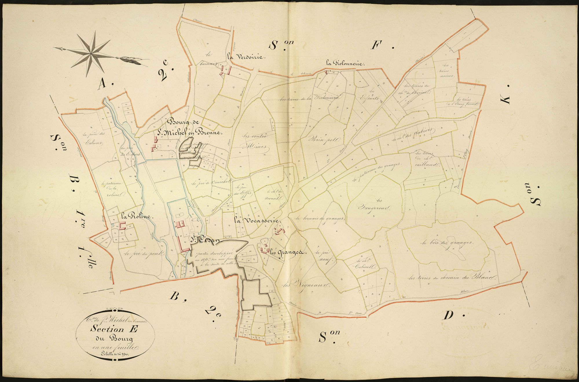 Saint-Michel-en-Brenne - Section E, dite du Bourg.