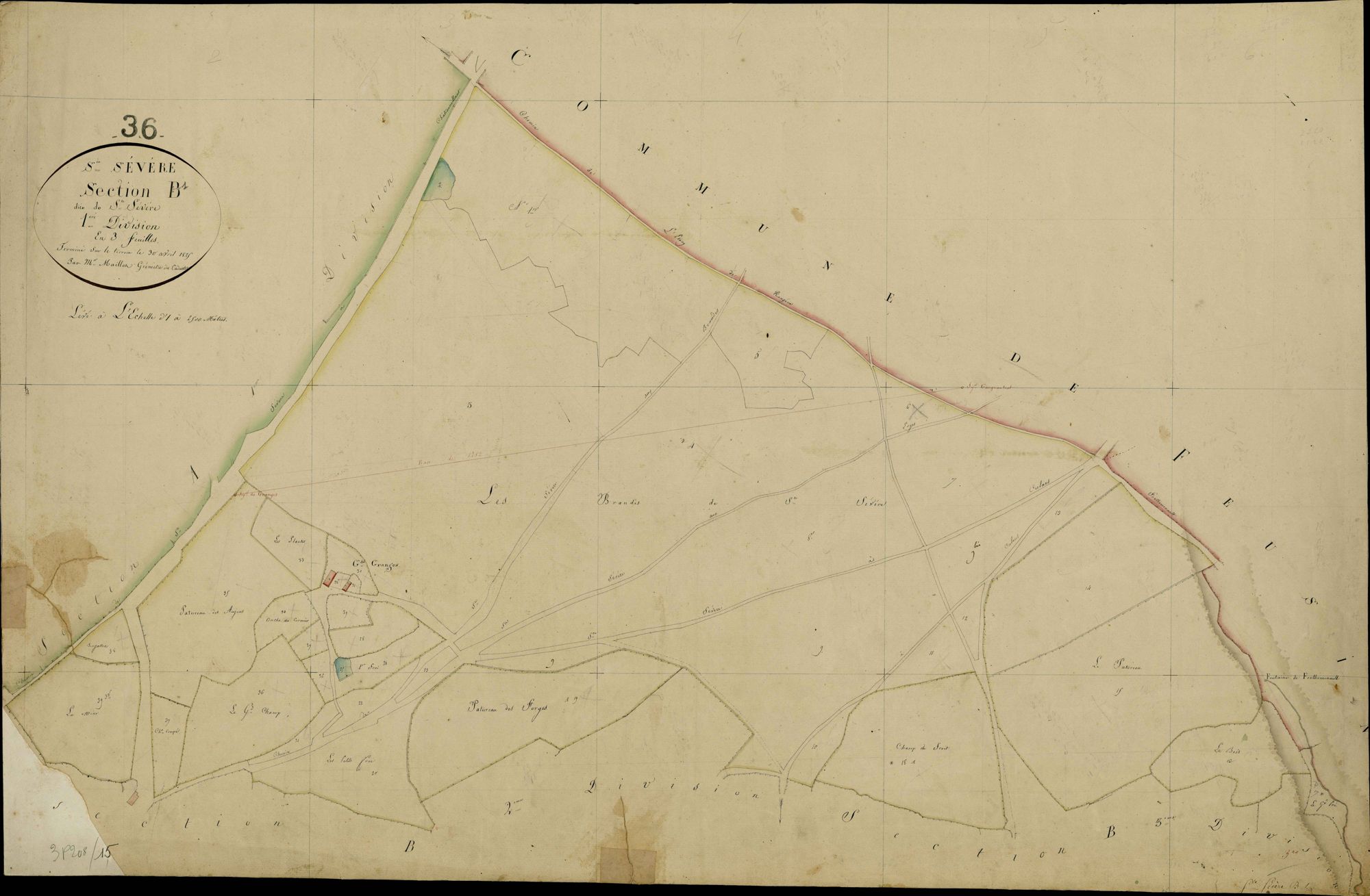 Sainte-Sévère-sur-Indre - Section B1, dite de Sainte-Sévère.