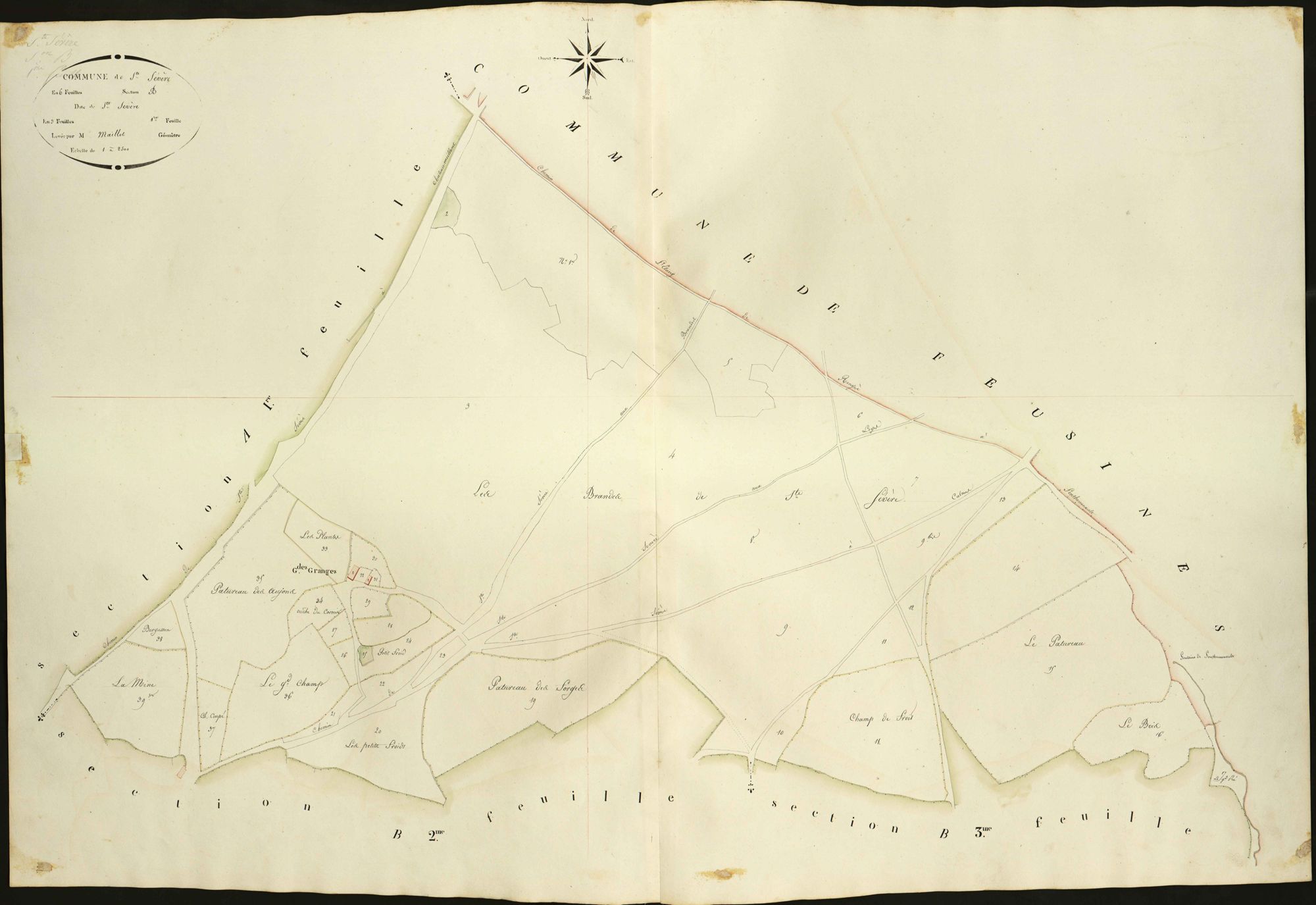 Sainte-Sévère-sur-Indre - Section B1, dite de Sainte-Sévère.