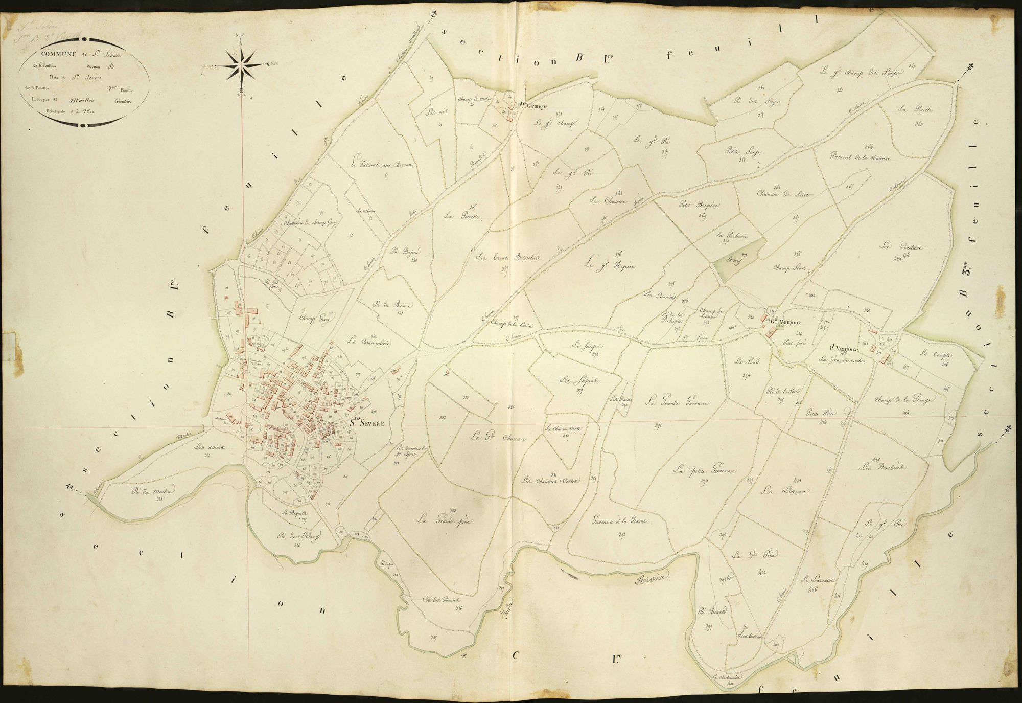Sainte-Sévère-sur-Indre - Section B2, dite de Sainte-Sévère.