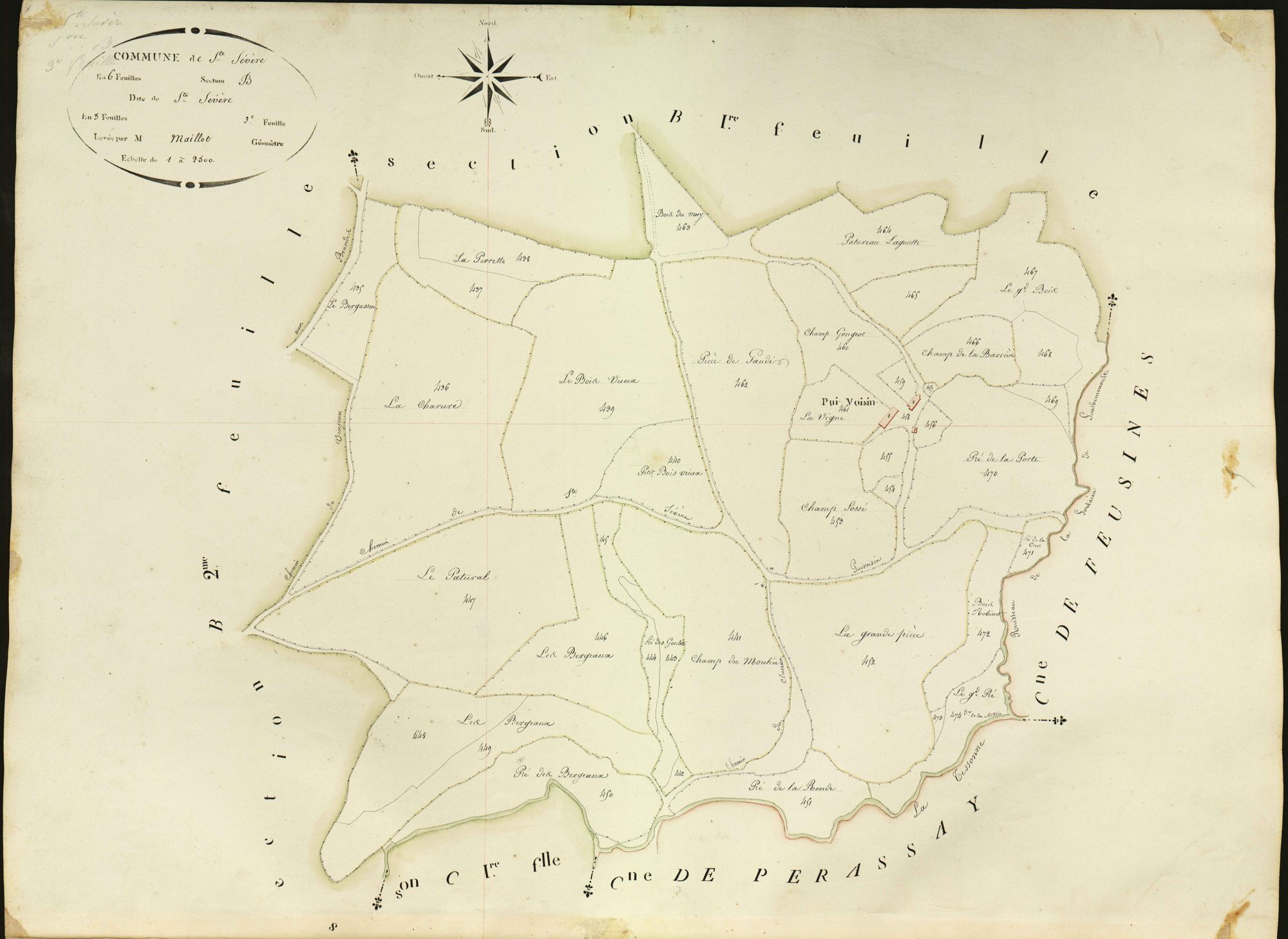 Sainte-Sévère-sur-Indre - Section B3, dite de Sainte-Sévère.