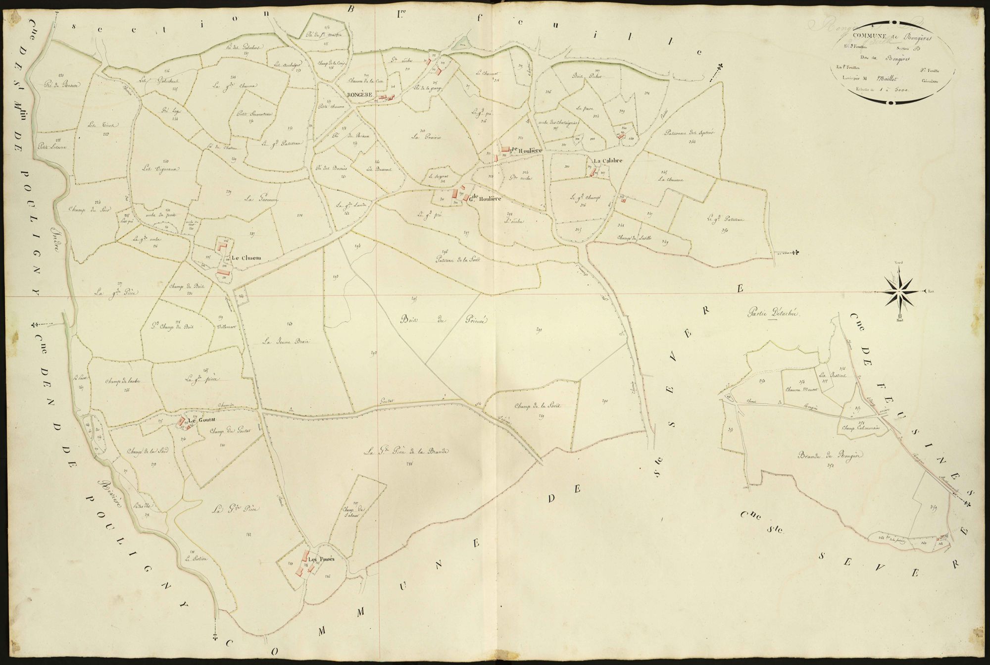 Sainte-Sévère-sur-Indre - Section B2, dite de Rongères (devenue section E2 après fusionavec Rongères).