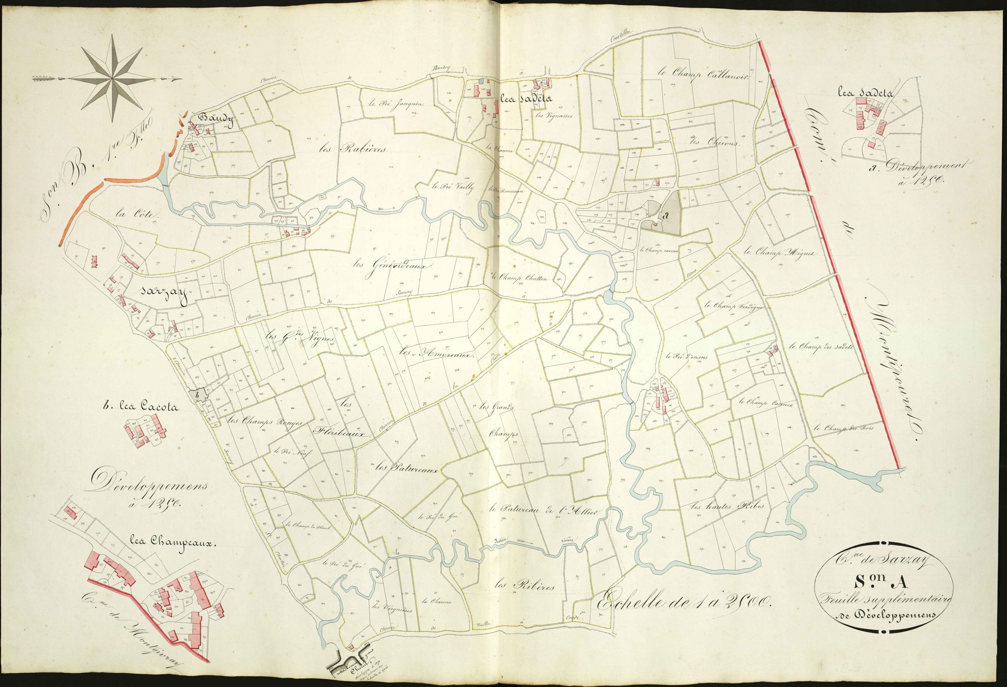 Sarzay - Section A, feuille supplémentaire de développement (parties A et B).