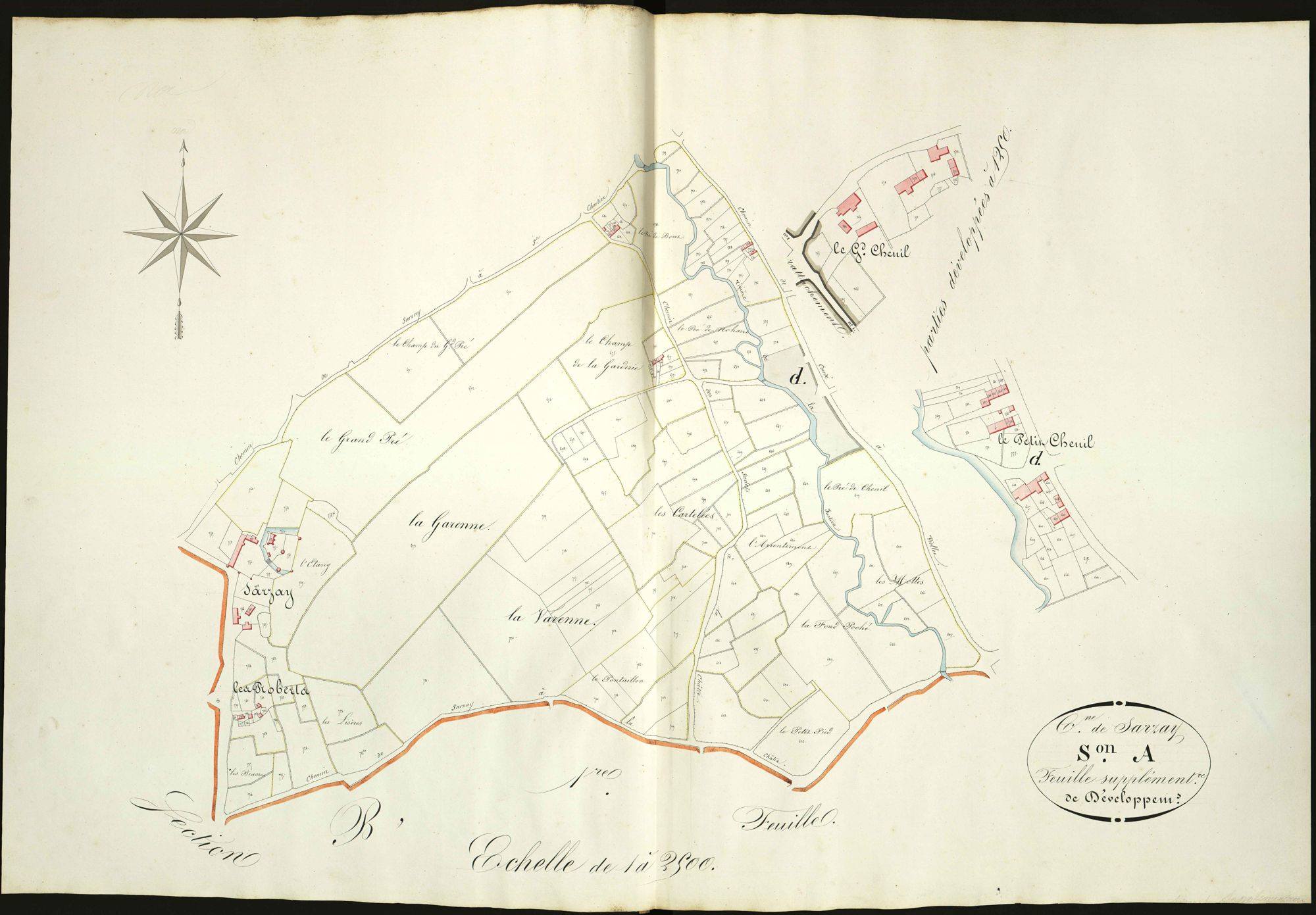 Sarzay - Section A,feuille supplémentaire de développement (partie D).