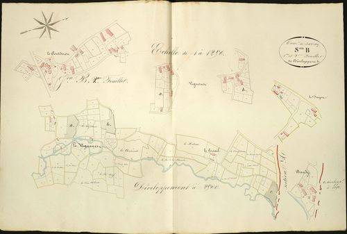 Sarzay - Section B, Feuilles 1 et 2 de développement.