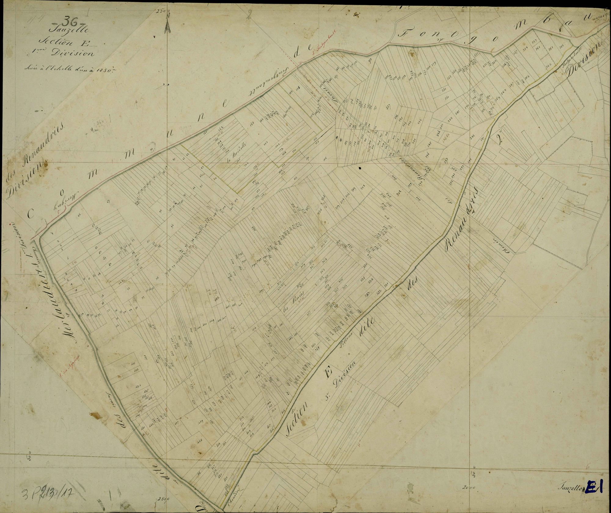 Sauzelles - Section E1, dite des Renaudries.