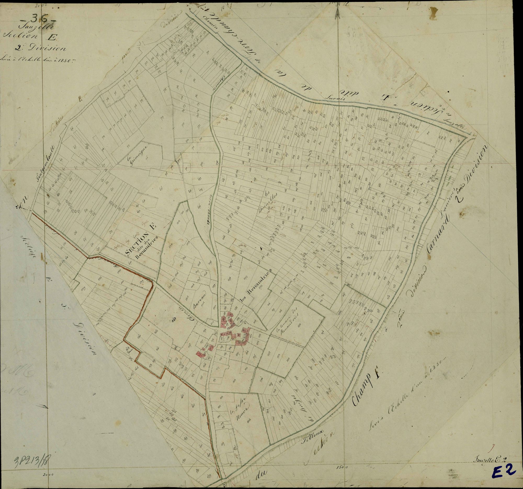 Sauzelles - Section E2, dite des Renaudries.