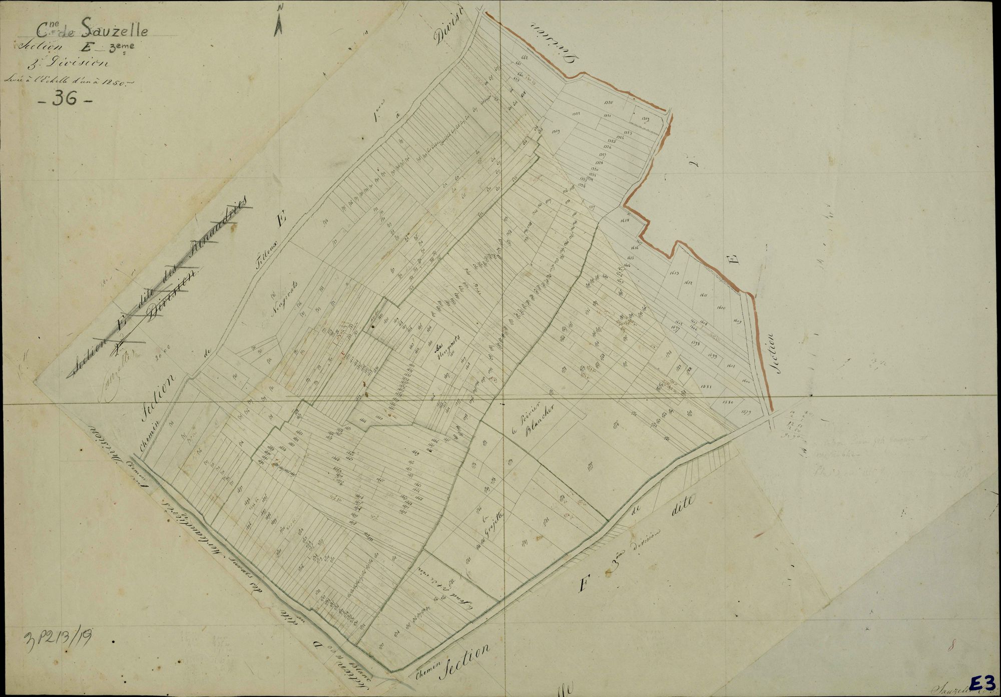 Sauzelles - Section E3, dite des Renaudries.