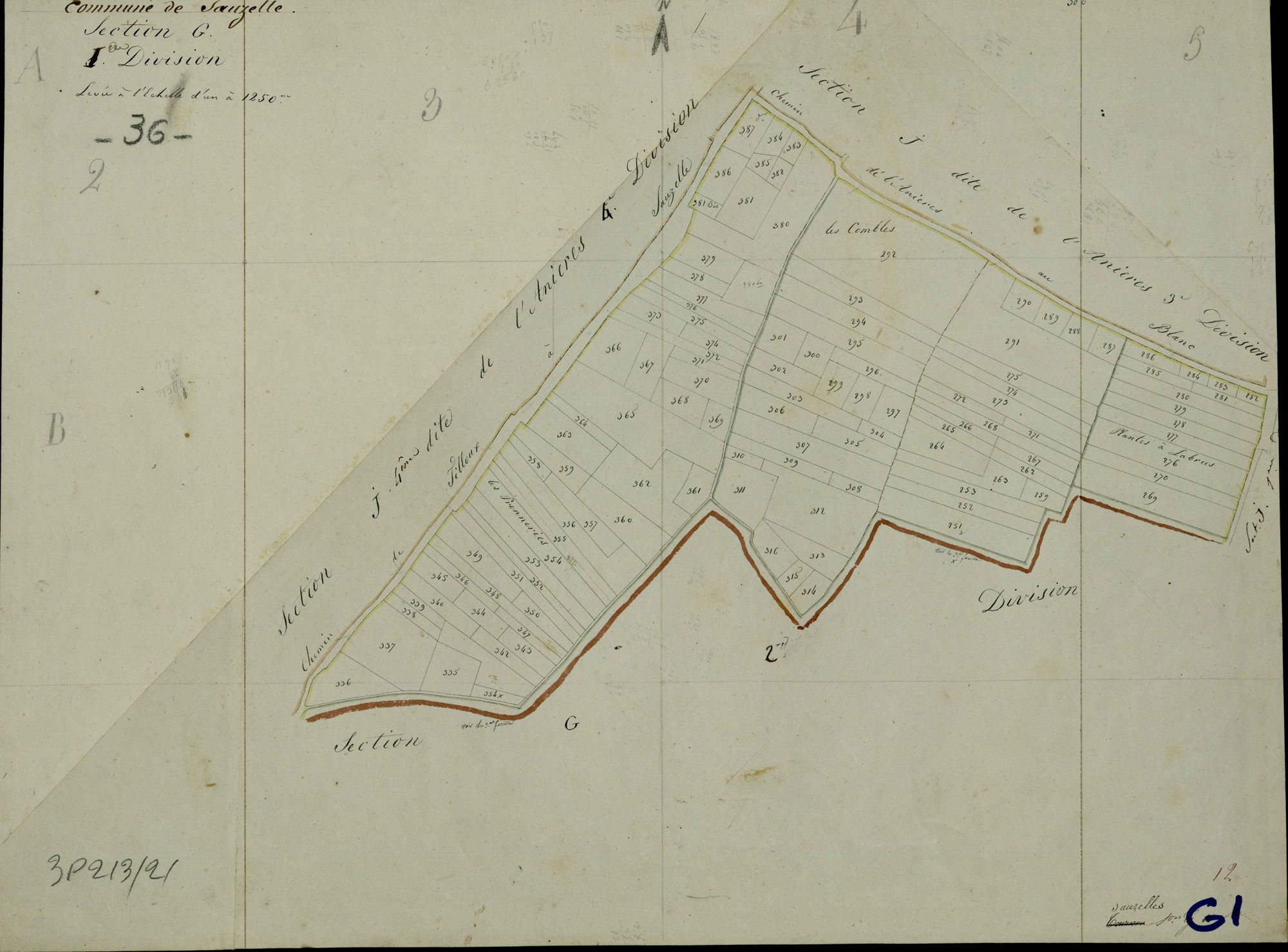 Sauzelles - Section G1, dite de la Croix Rouge.