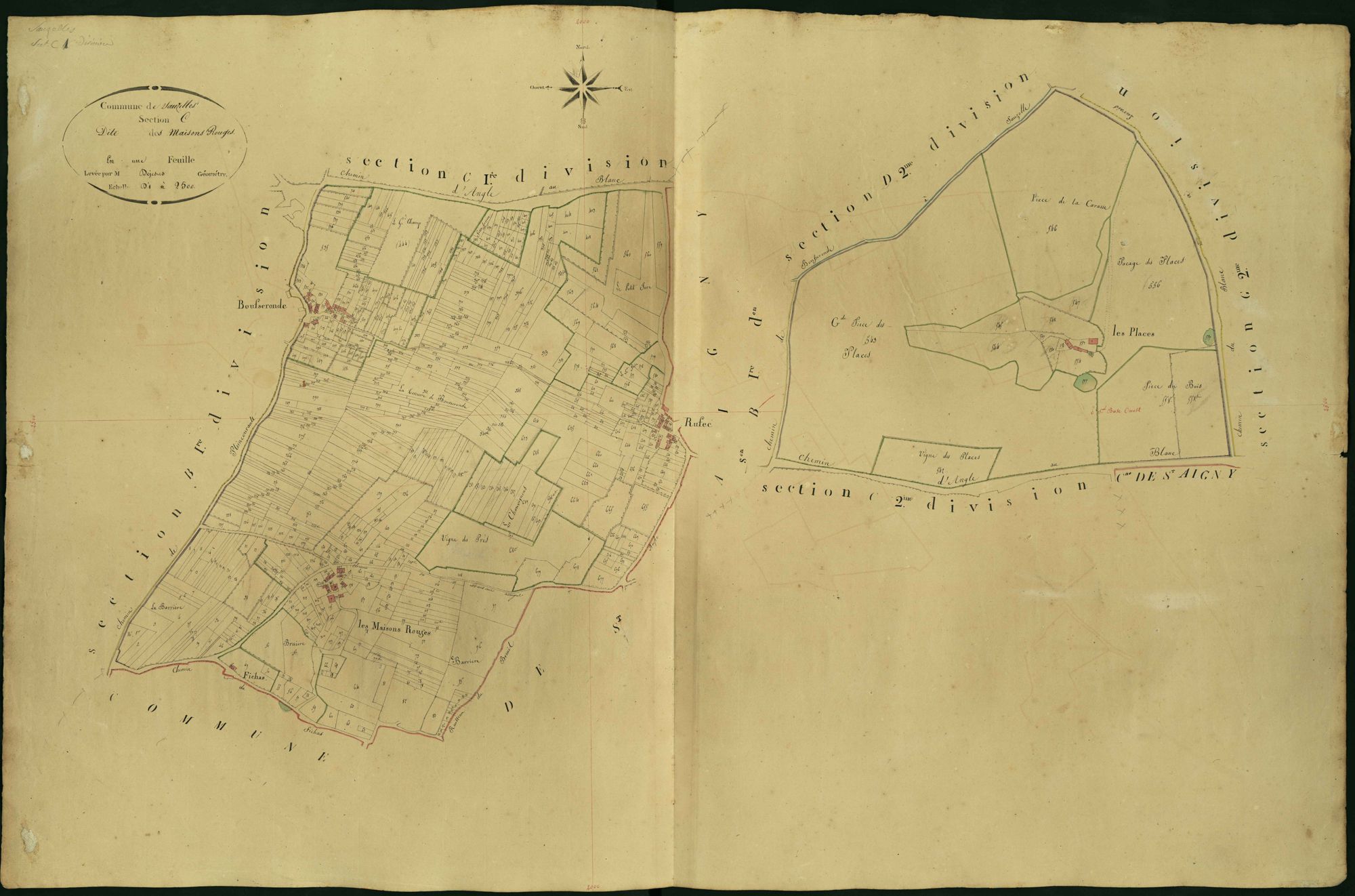 Sauzelles - Section C, dite des Maisons rouges.
