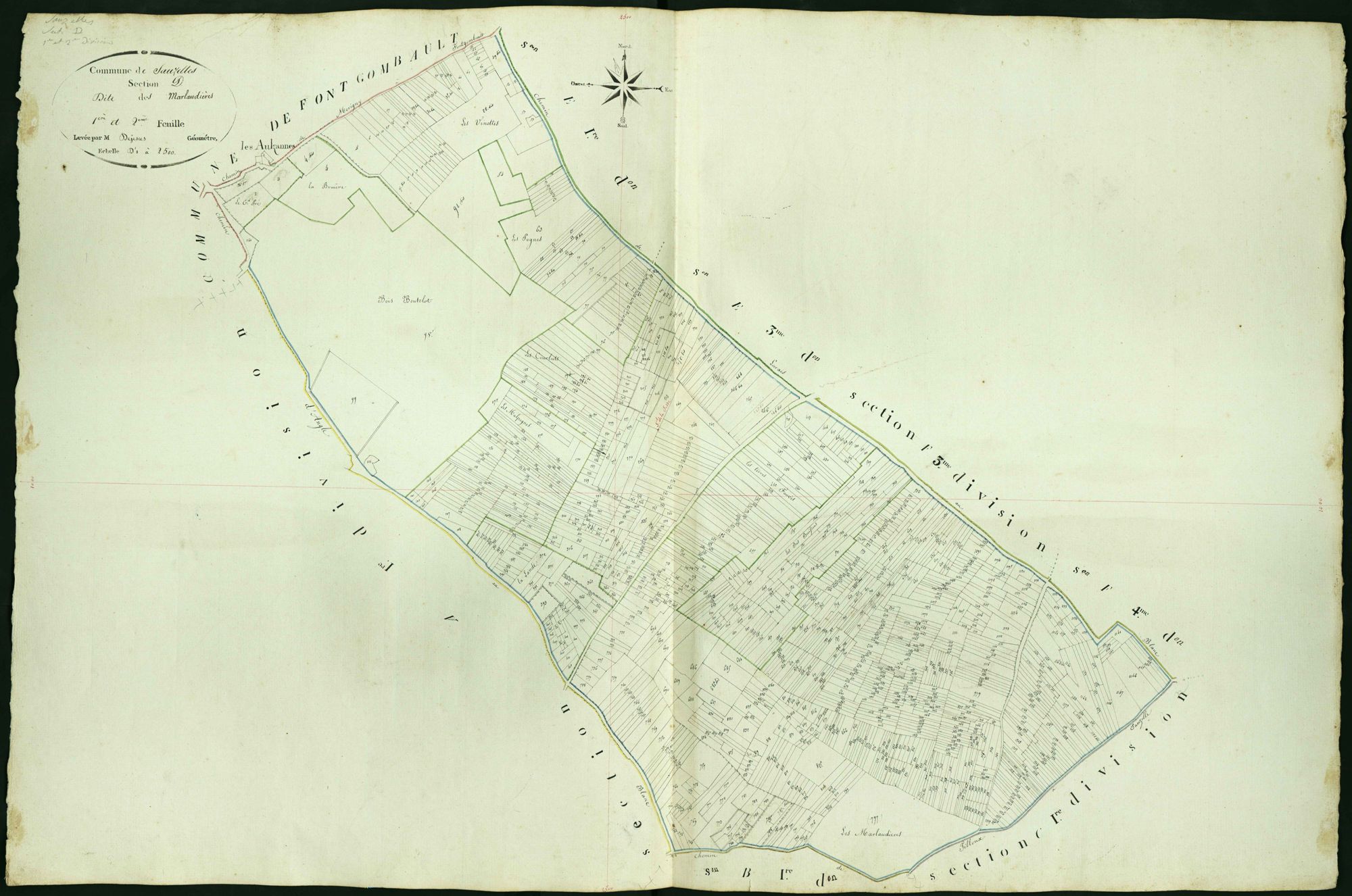 Sauzelles - Sections D1 et D2, dite des Marlaudières.