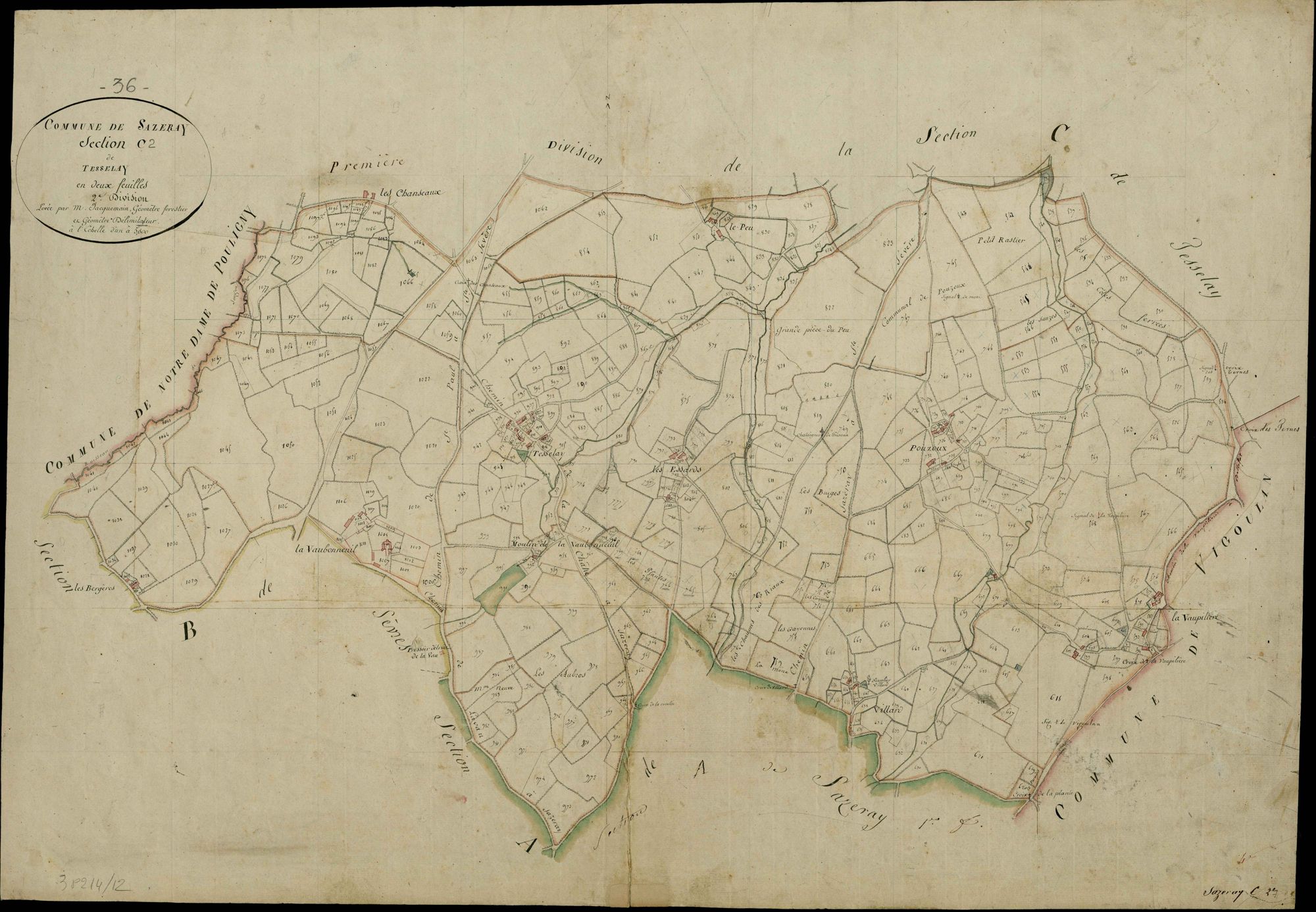Sazeray - Section C2, dite de Tesselay.