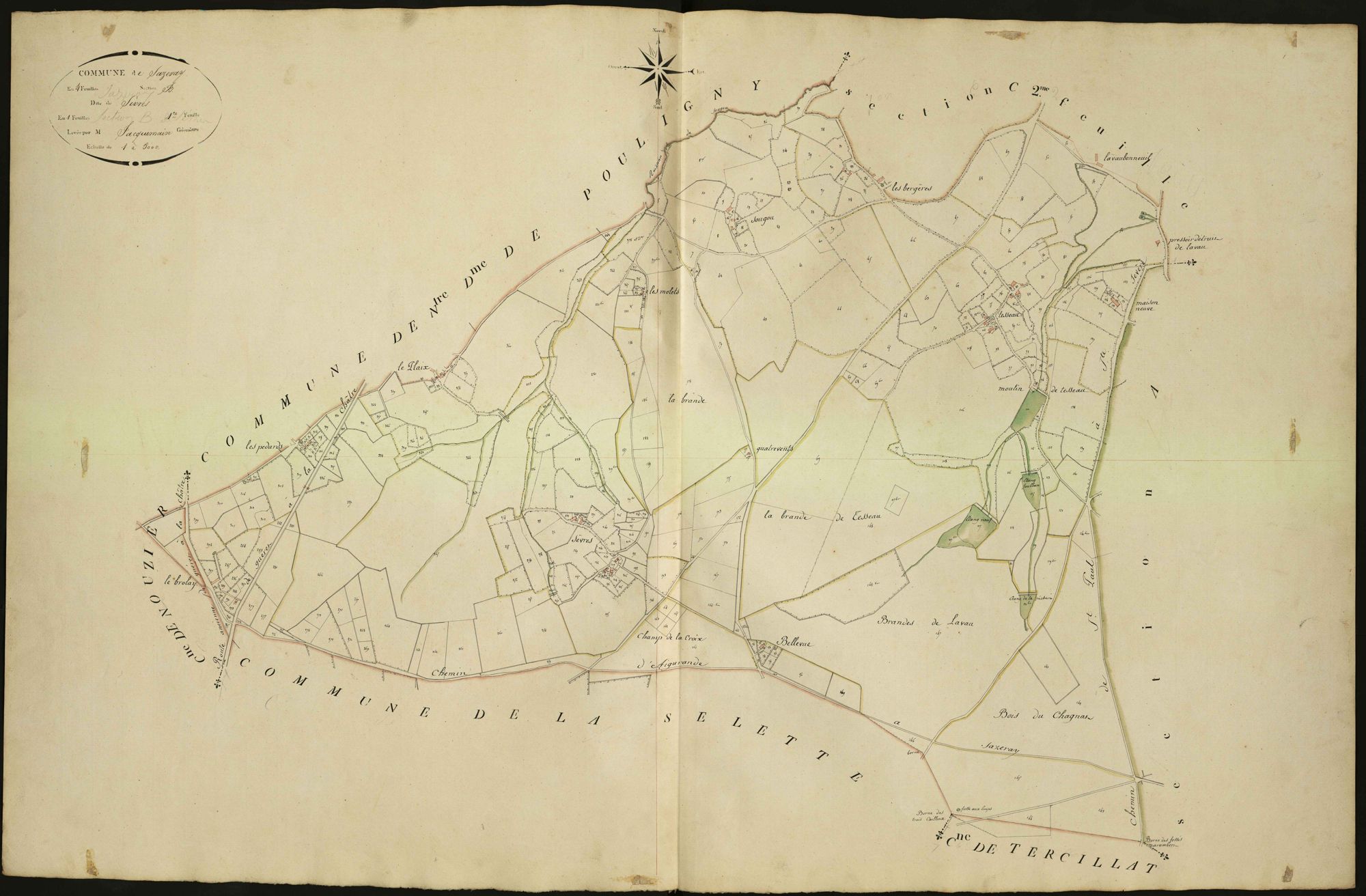 Sazeray - Section B, dite de Sèvres.