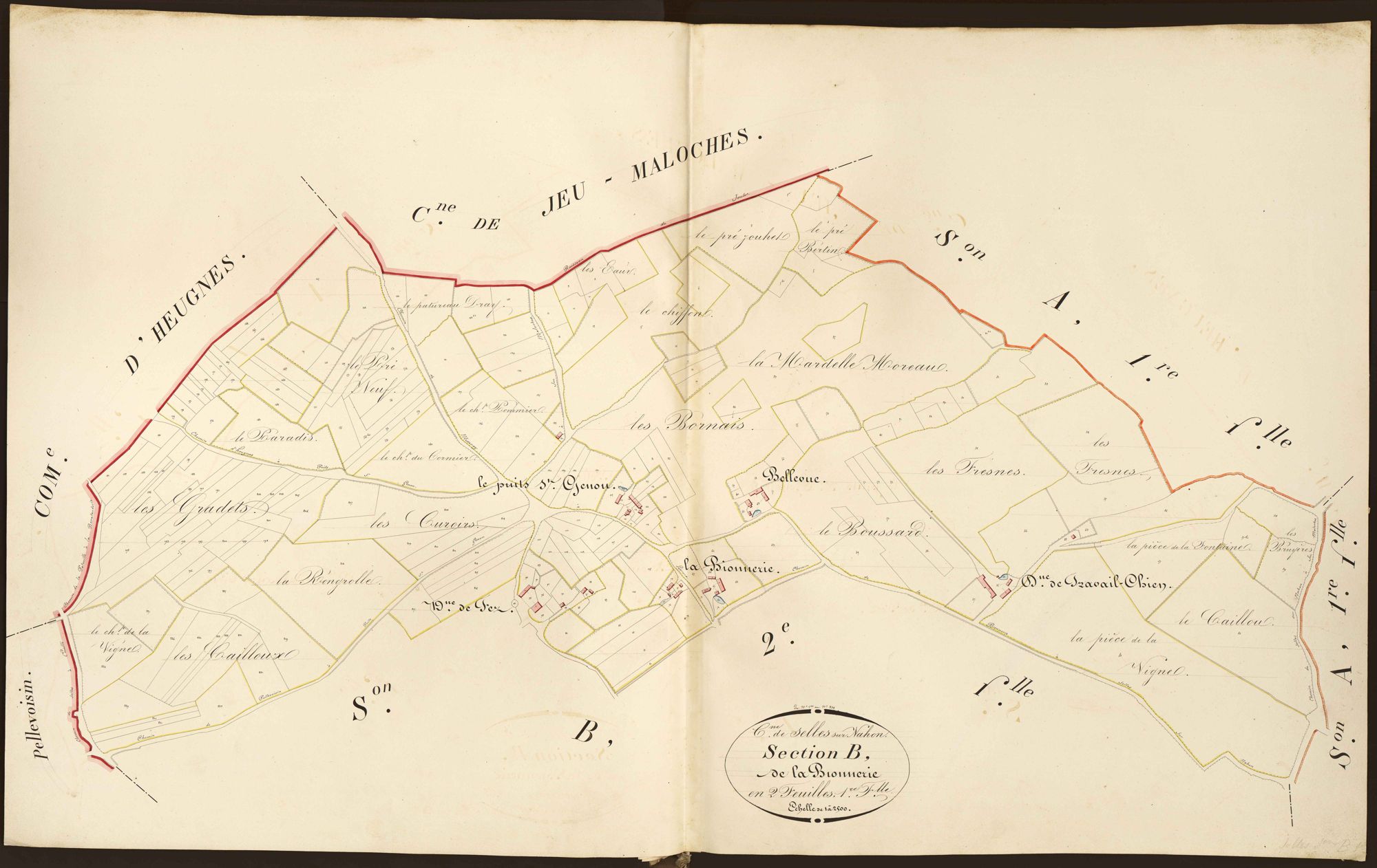 Selles-sur-Nahon - Section B1, dite de la Bionnerie.